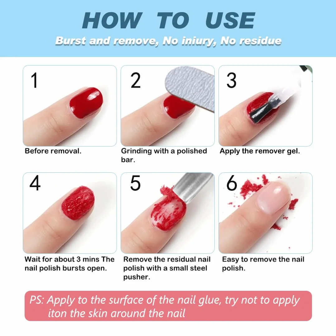 Magic Dissolvant Vernis Semi Permanent, Gel Nail Polish Remover, 15ml