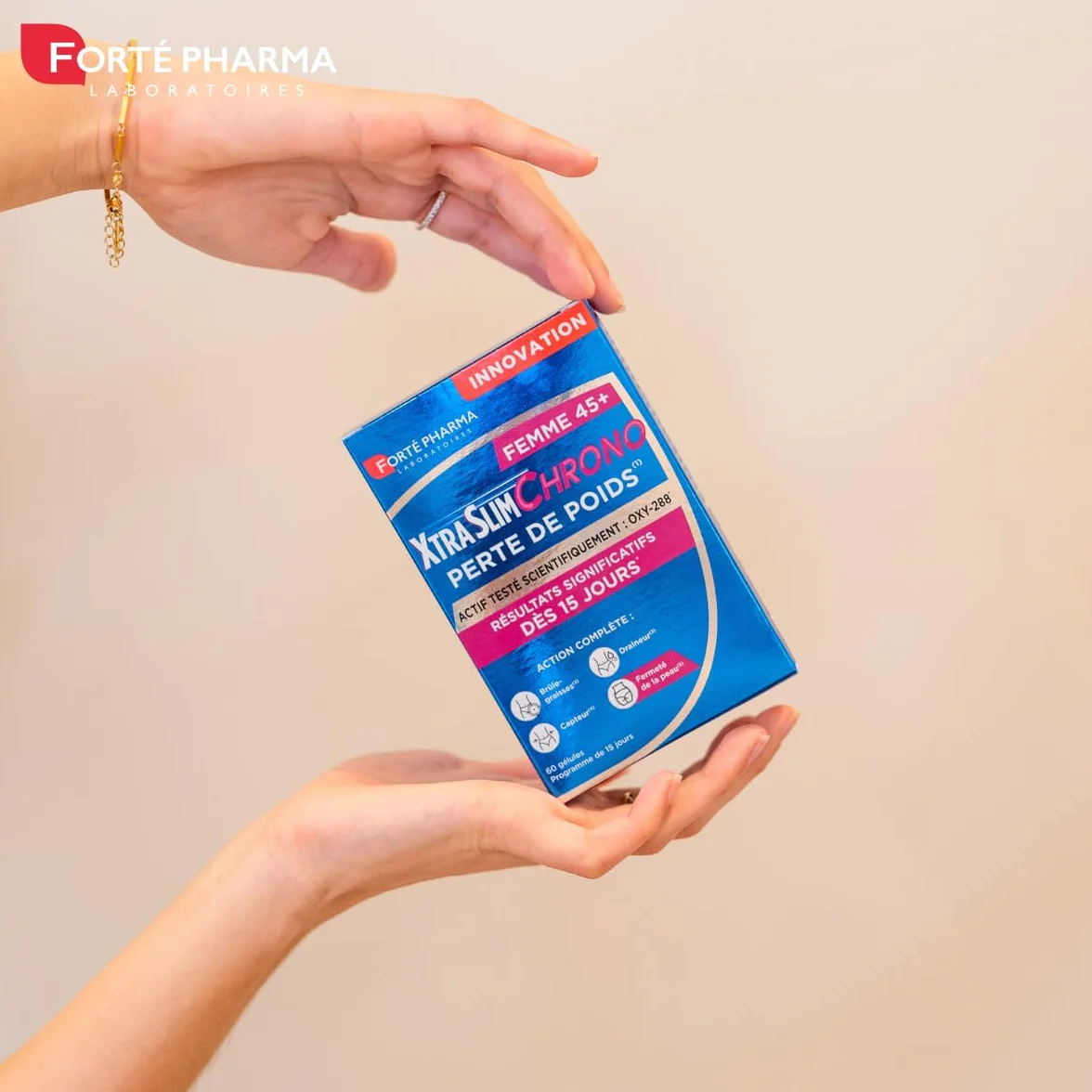 Forté Pharma XtraSlim Chrono 45+ Perte De Poids Brûle Graisse Draineur Fermeté Peau 60 Gélules
