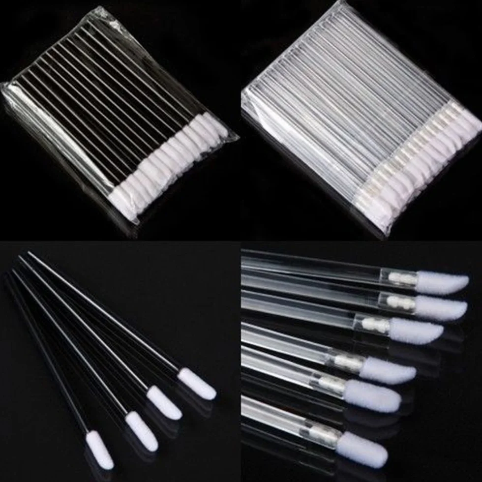Pinceaux à lèvres jetables lot de 50 pour maquillage gloss voyage - Applicateur embout pinceau
