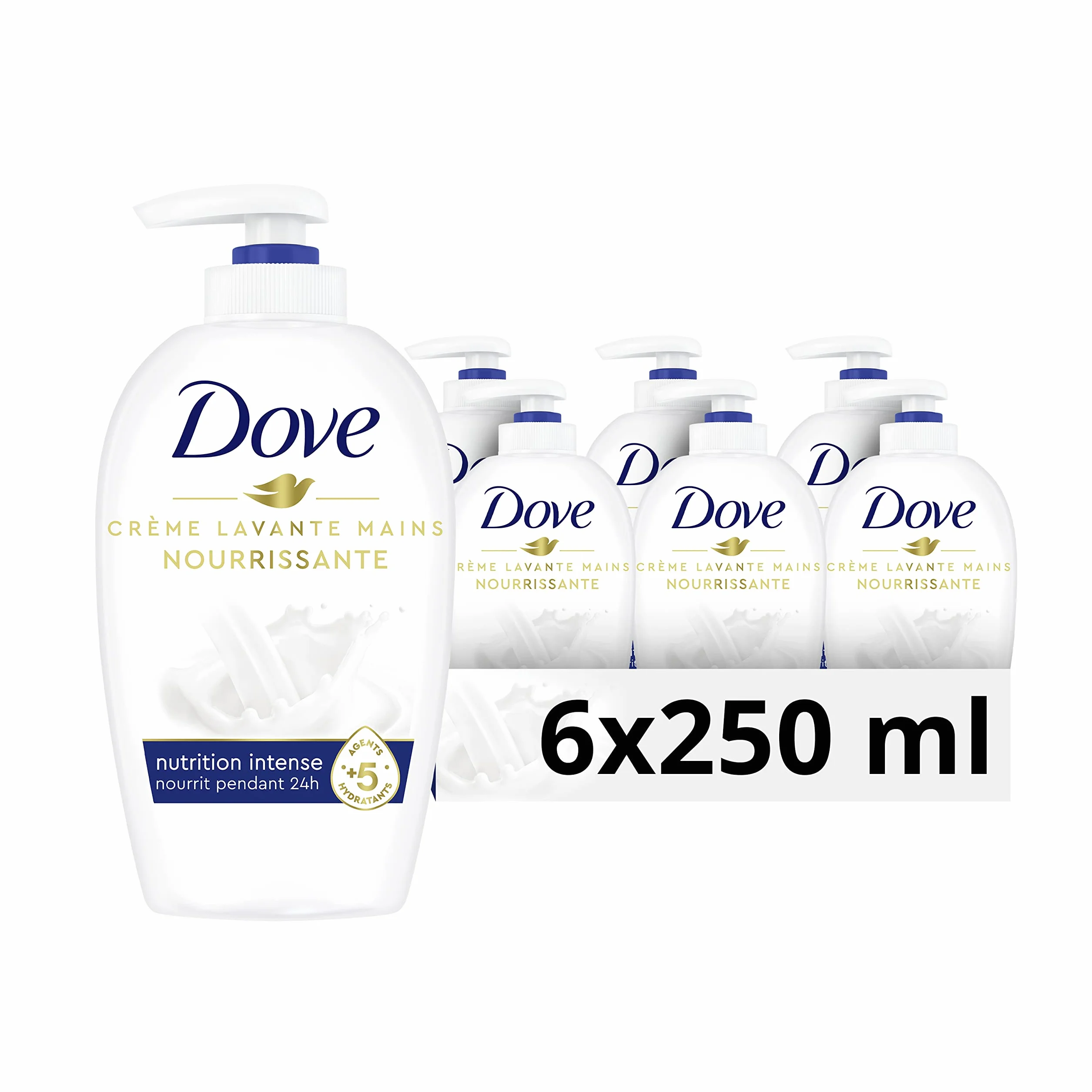 DOVE Crème Lavante Pompe 250 ml Lot de 6 - 6x250ml