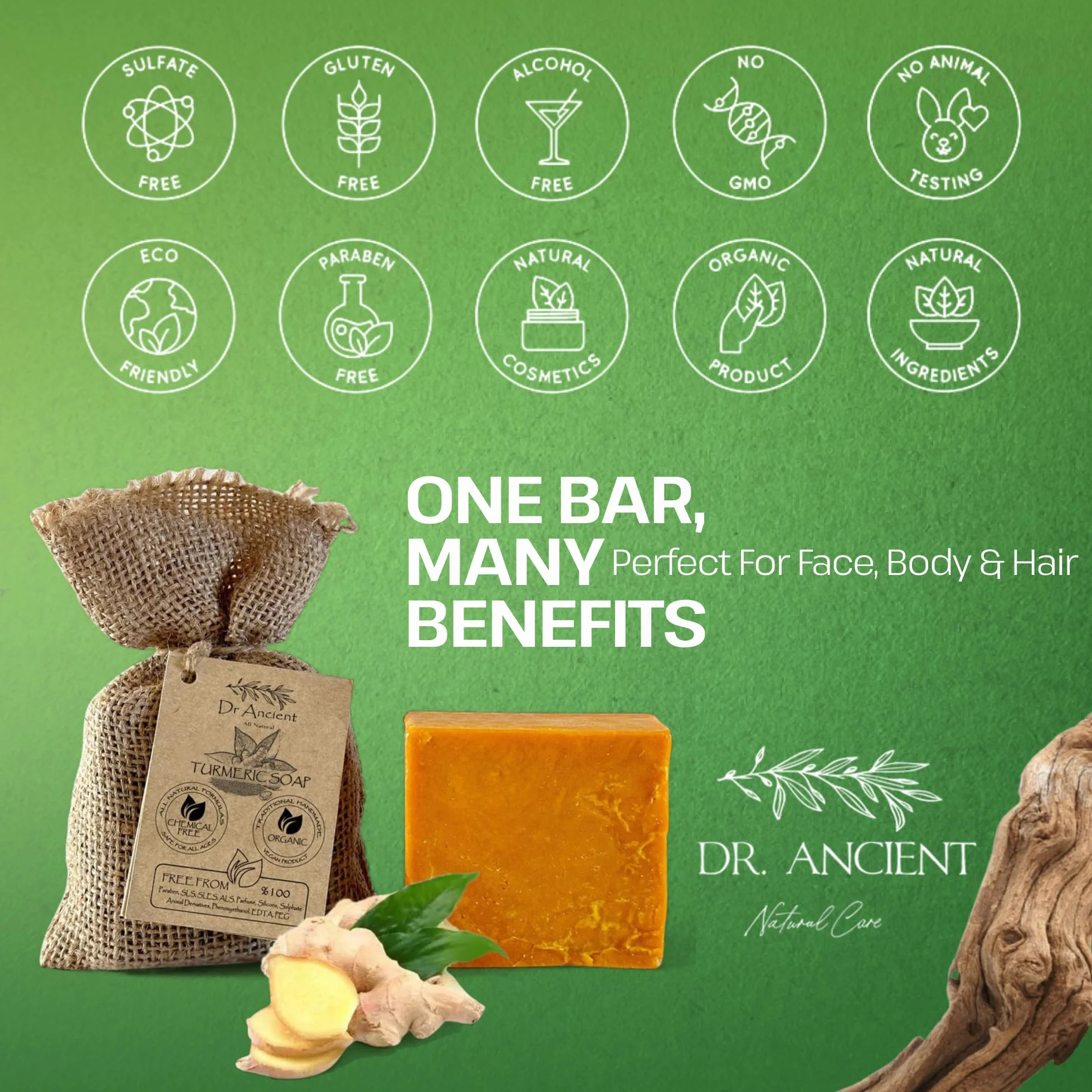 Dr.Ancient Savon au curcuma biologique anti-âge éclaircissant