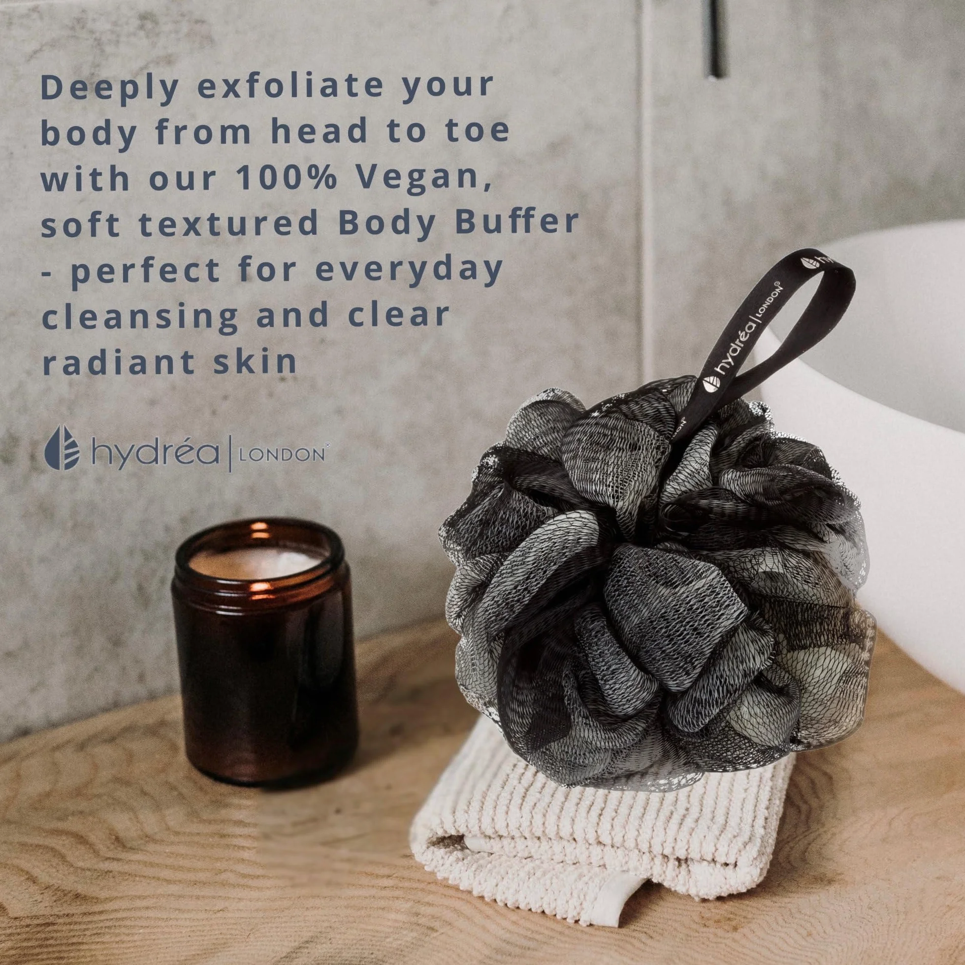 Fleur de Douche Exfoliante Noire et Blanche