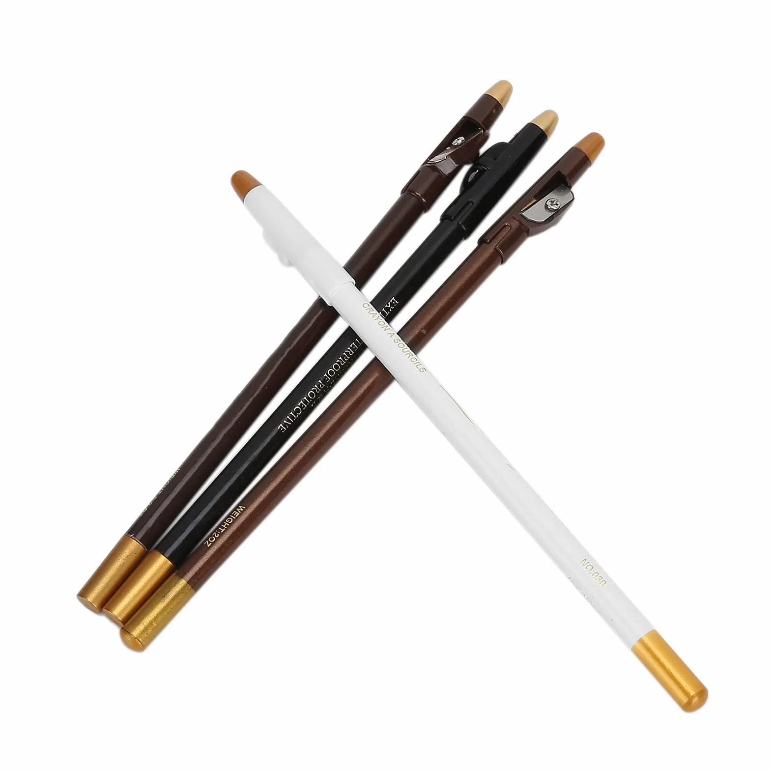 Crayon de Barbier 4 Pièces pour Contour de Barbe avec Taille-crayon