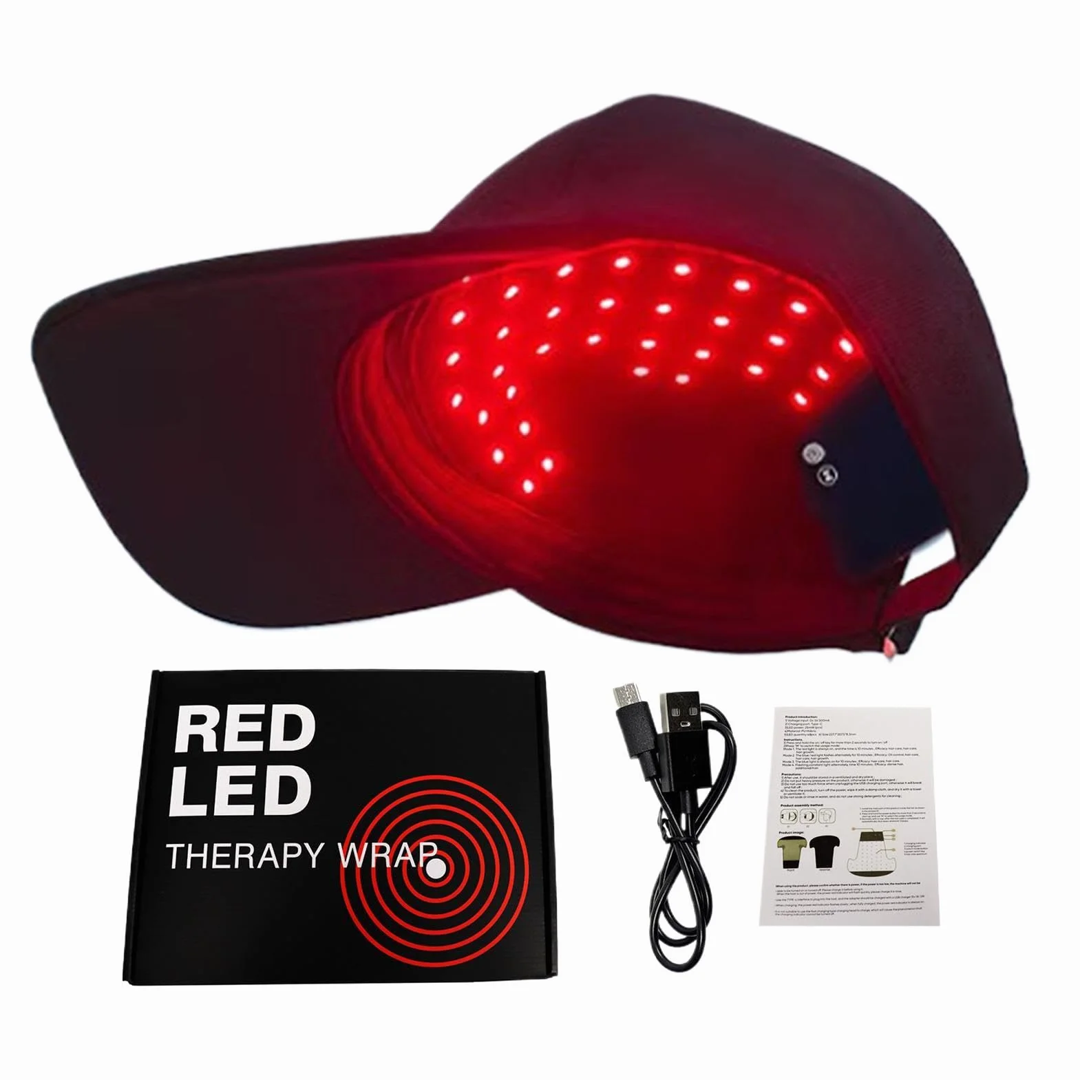 Casque De Thérapie À Lumière Rouge, Dispositif De Soin Capillaire Led 650Nm, Design Rechargeable, Casque Portable D’épaississement Capillaire Pour La Santé Du Cuir Chevelu Et Le Traitement