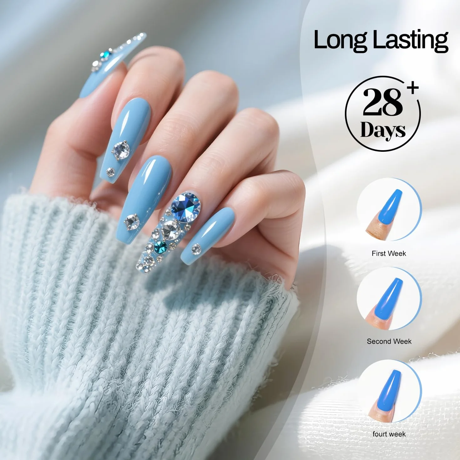 JODSONE Lot de 3 vernis finition base 16,5 ml No Wipe Top Coat Base Nail Primer UV