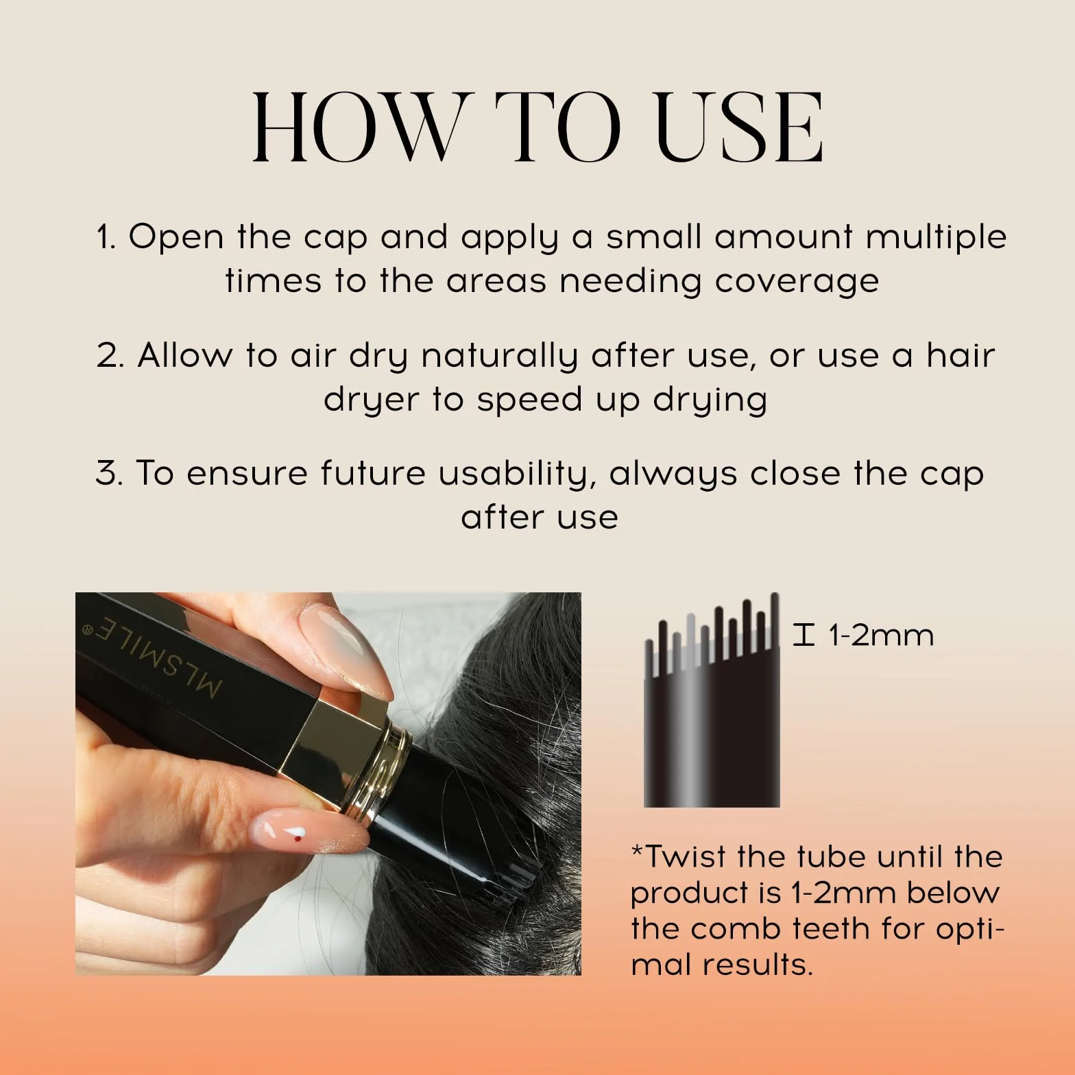 Peigne Colorant Capillaire Correcteur 2-en-1 Marron Foncé Résistant à l'Eau