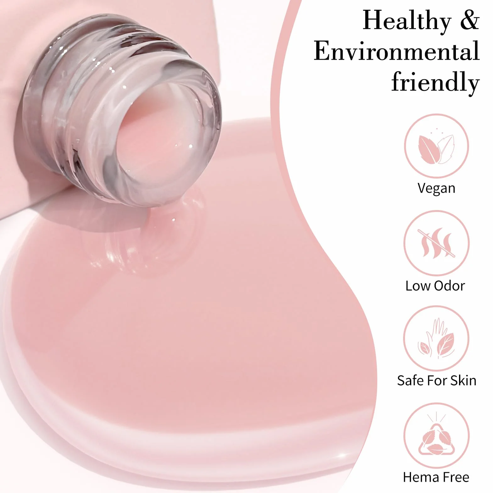 CANNI Vernis à Ongles Gel Semi Permanent Rubber Base Rose clair Gel Nail Polish Manucure