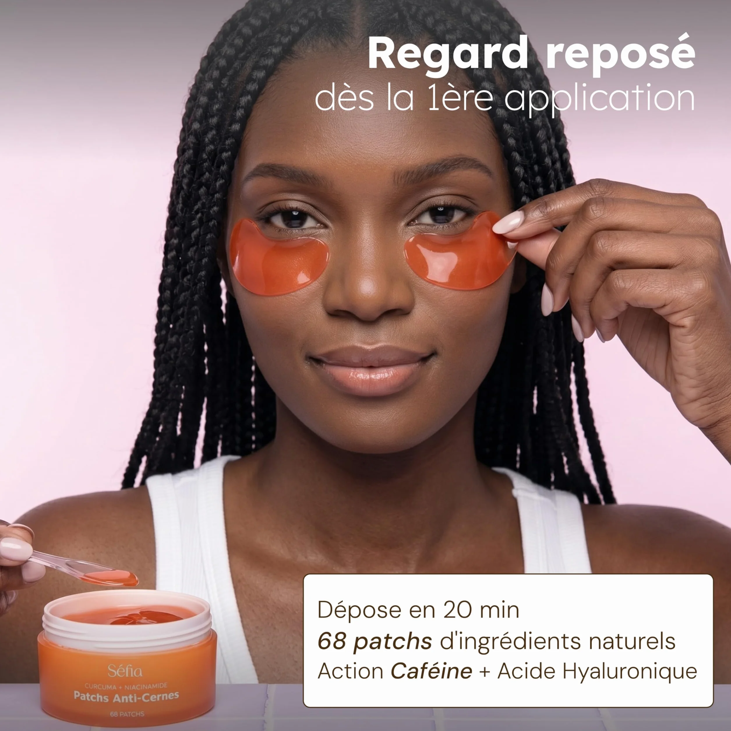 Patch Yeux Anti-Cernes 68 Patchs (34 Paires) Caféine Niacinamide Acide Hyaluronique Réduit Poches Cernes