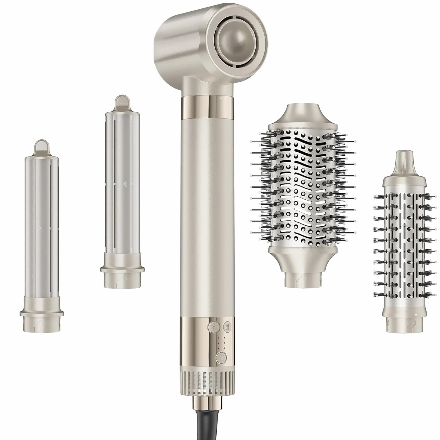 MESCOMB Air Styler 5 en 1, Sèche-Cheveux avec Brosse Soufflante Ovale | Boucleur Auto, Brosse Volumisante, Lissage, Boucles, Séchage Rapide, Anti-Frisottis, Trousse de Rangement pour accessoires