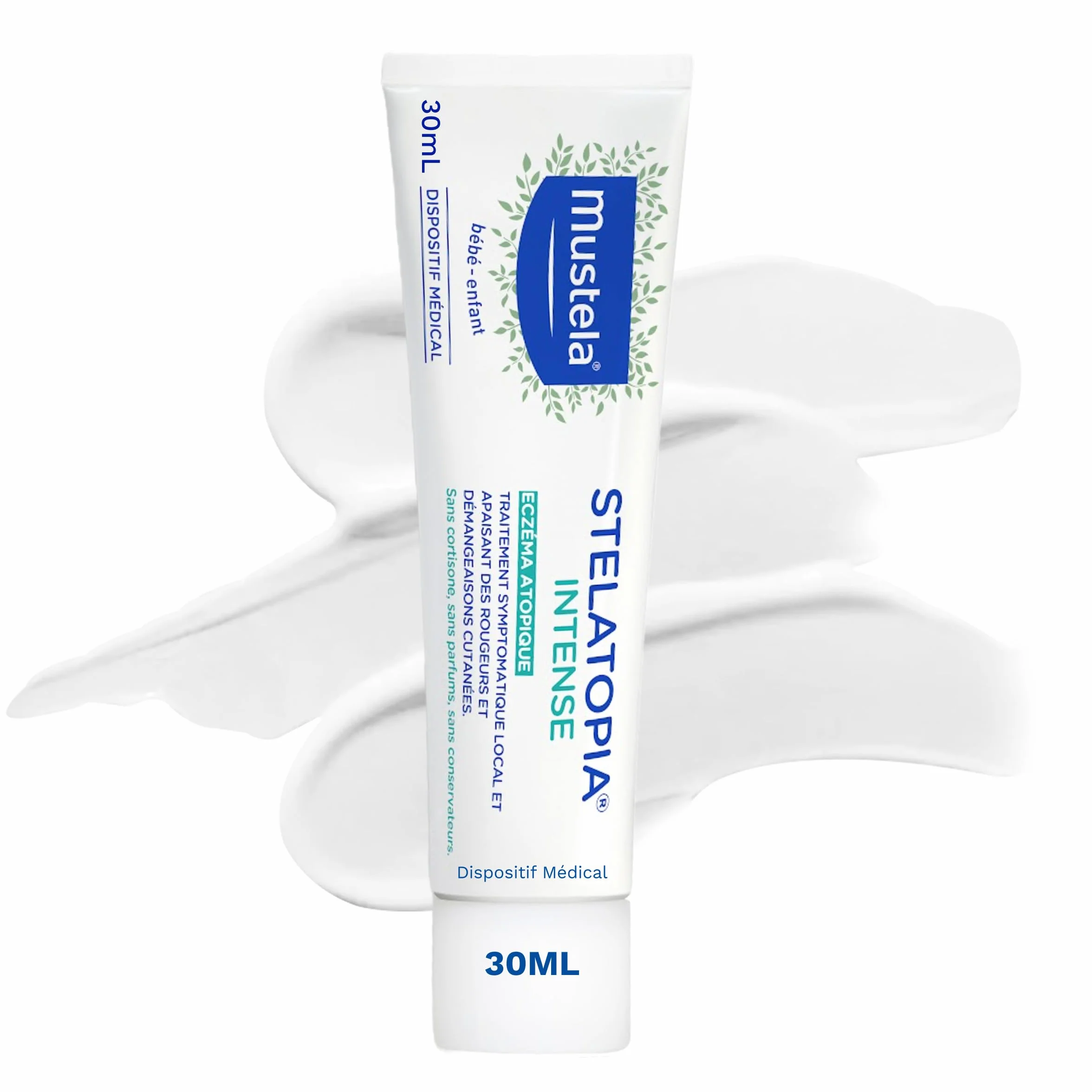 Mustela Stelatopia Intense Crème Eczéma Atopique Soin Corps Apaisant sans Cortisone Ectoin Céramides Huile d'Olive Peau Atopique Sans Parfum