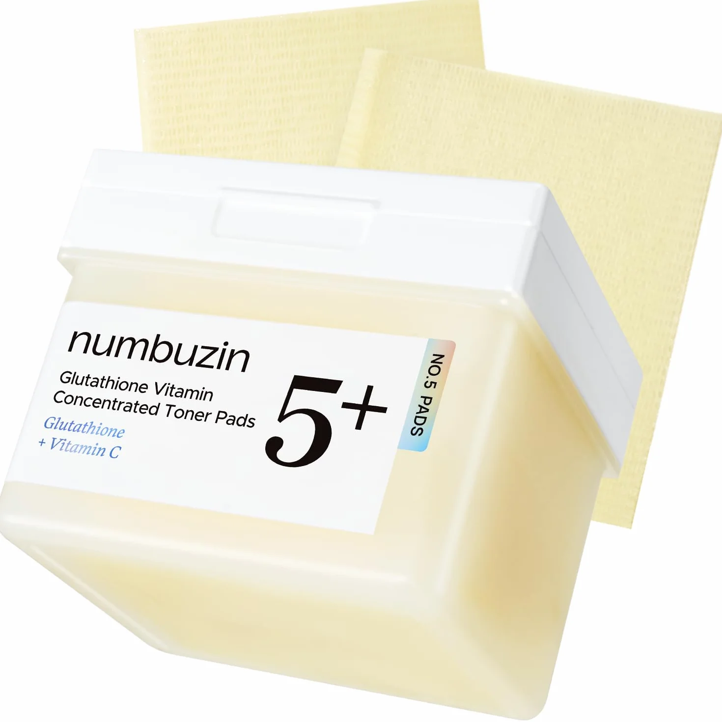 Numbuzin N°5 Toner Pads 70 Pads 180 ml Vitamine-Niacinamide Concentrée Double Face Glutathion PHA Exfoliation Anti-tache