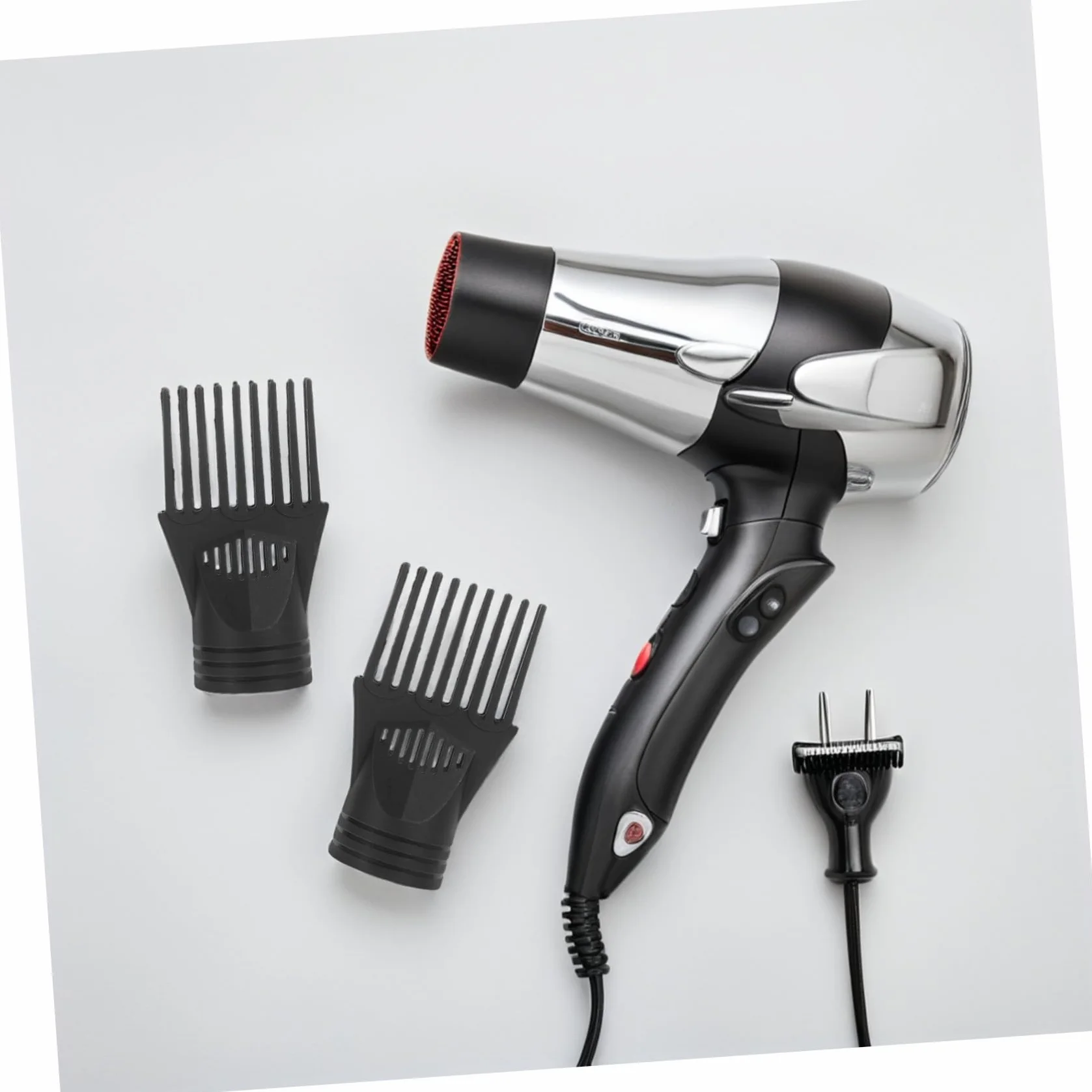 Lot de 5 Embouts Peignes Noirs pour Sèche-cheveux, Accessoires en Plastique, Contrôle du Flux D’air, Démêlage Cheveux Bouclés et Lissage, Usage Professionnel et Particulier,