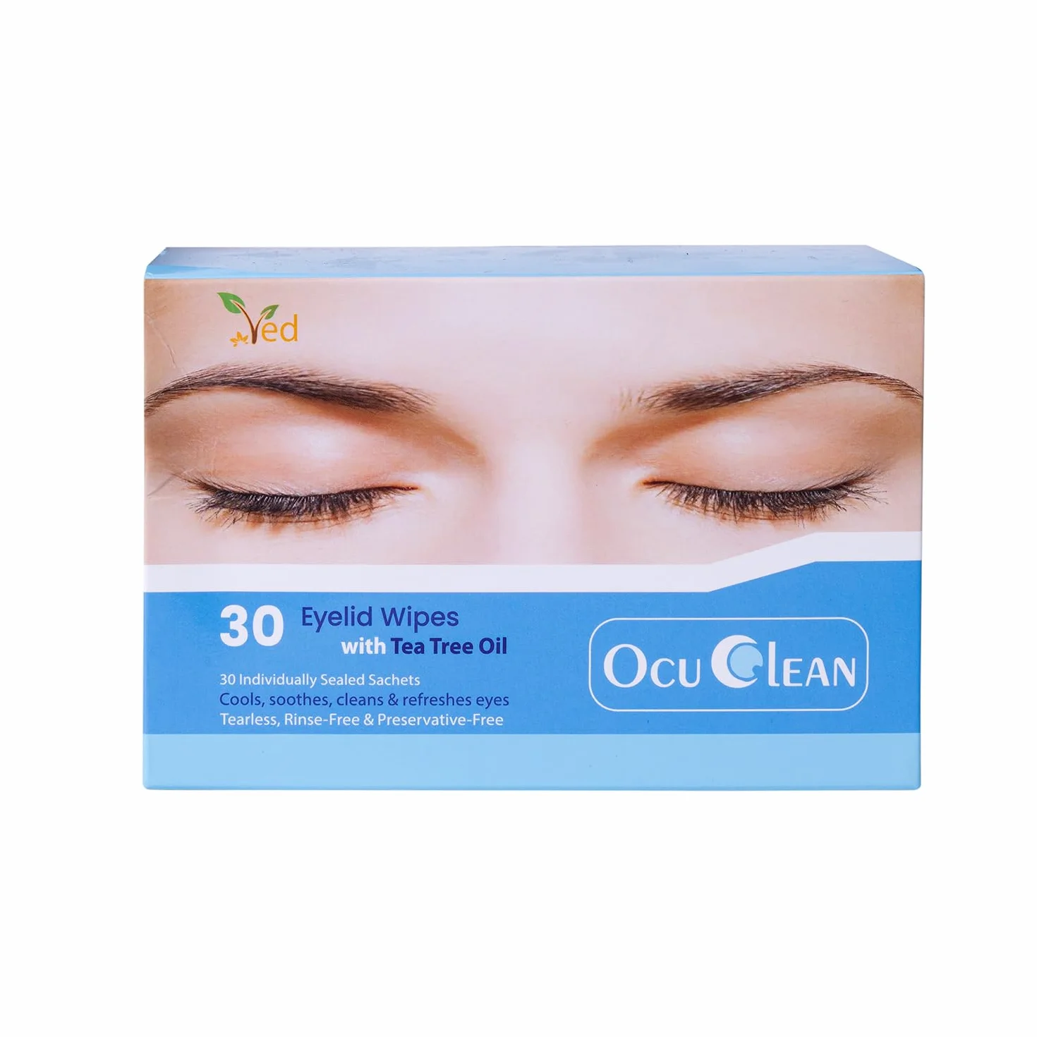 Lingettes Yeux Pour Blépharite - Nettoyage Paupières Sensibles - Lot de 30 Lingettes Stériles Hygiène Oculaire
