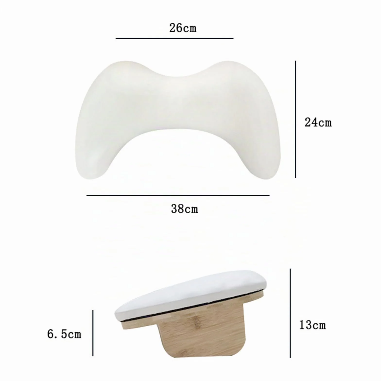 Repose-poignet en forme de U pour studio de manucure - Repose-poignet pour technicien des ongles - Pour table de manucure (blanc)