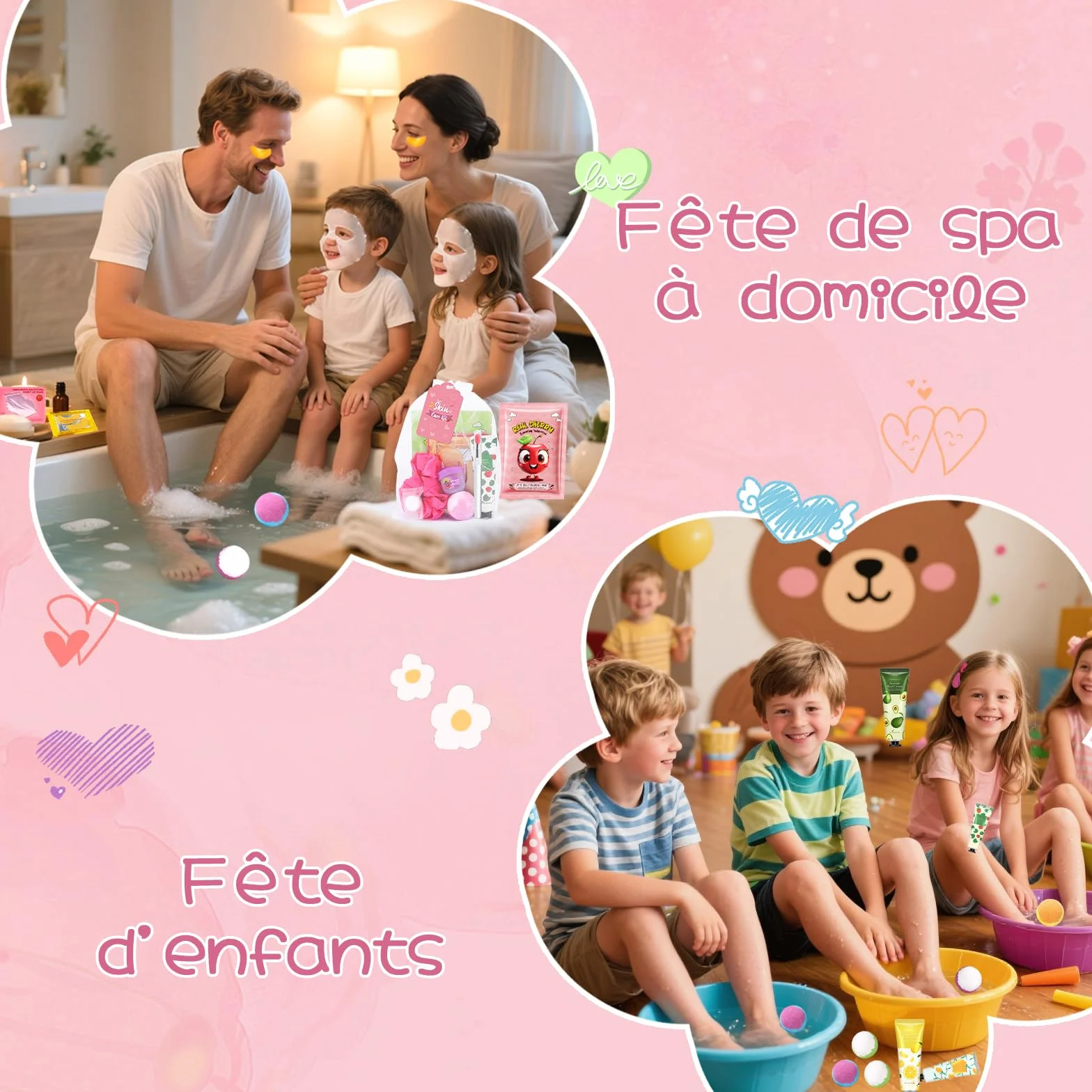 Coffret Cadeau Femme Spa Anniversaire 80 pces Bain et Soins Masques Crèmes Mains Bombes Baumes Lèvres Noël Maman Amie