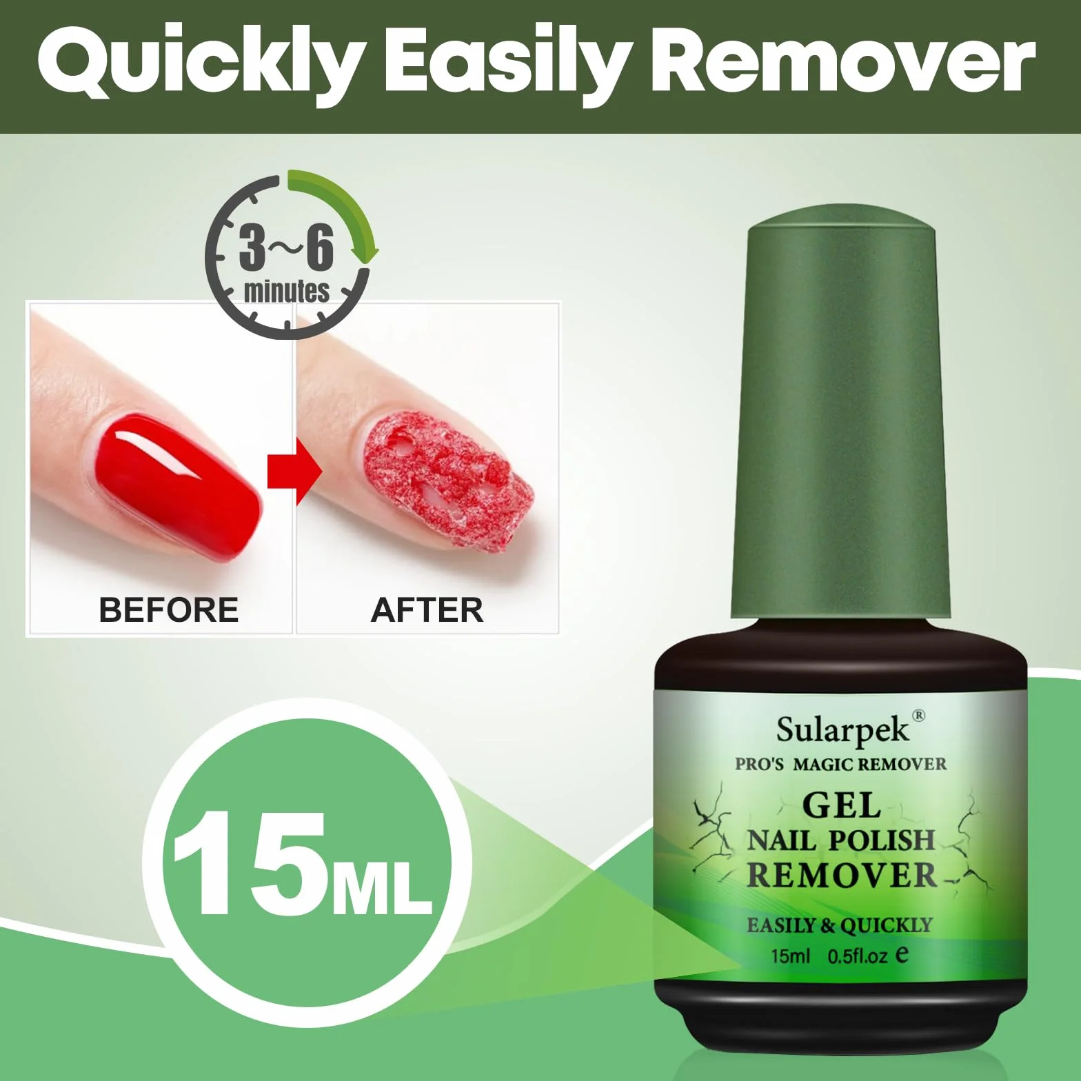 Dissolvant Vernis Semi Permanent 2 Pièces, Retrait Rapide 3-5 Minutes Sans Endommager les Ongles