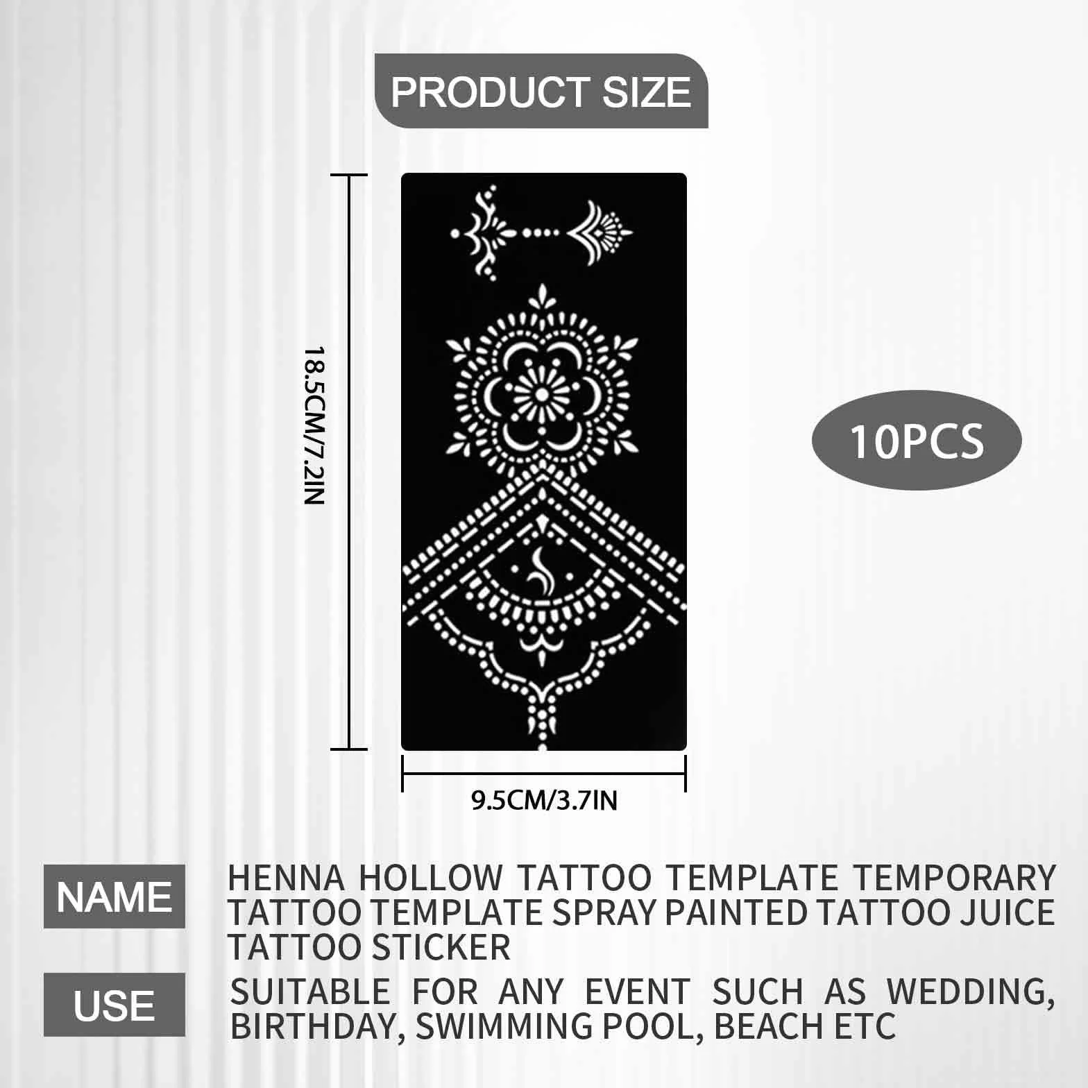 10 pièces pochoir henné ensemble, pochoir henné main, pochoir main henné, pour femmes filles maquillage halloween