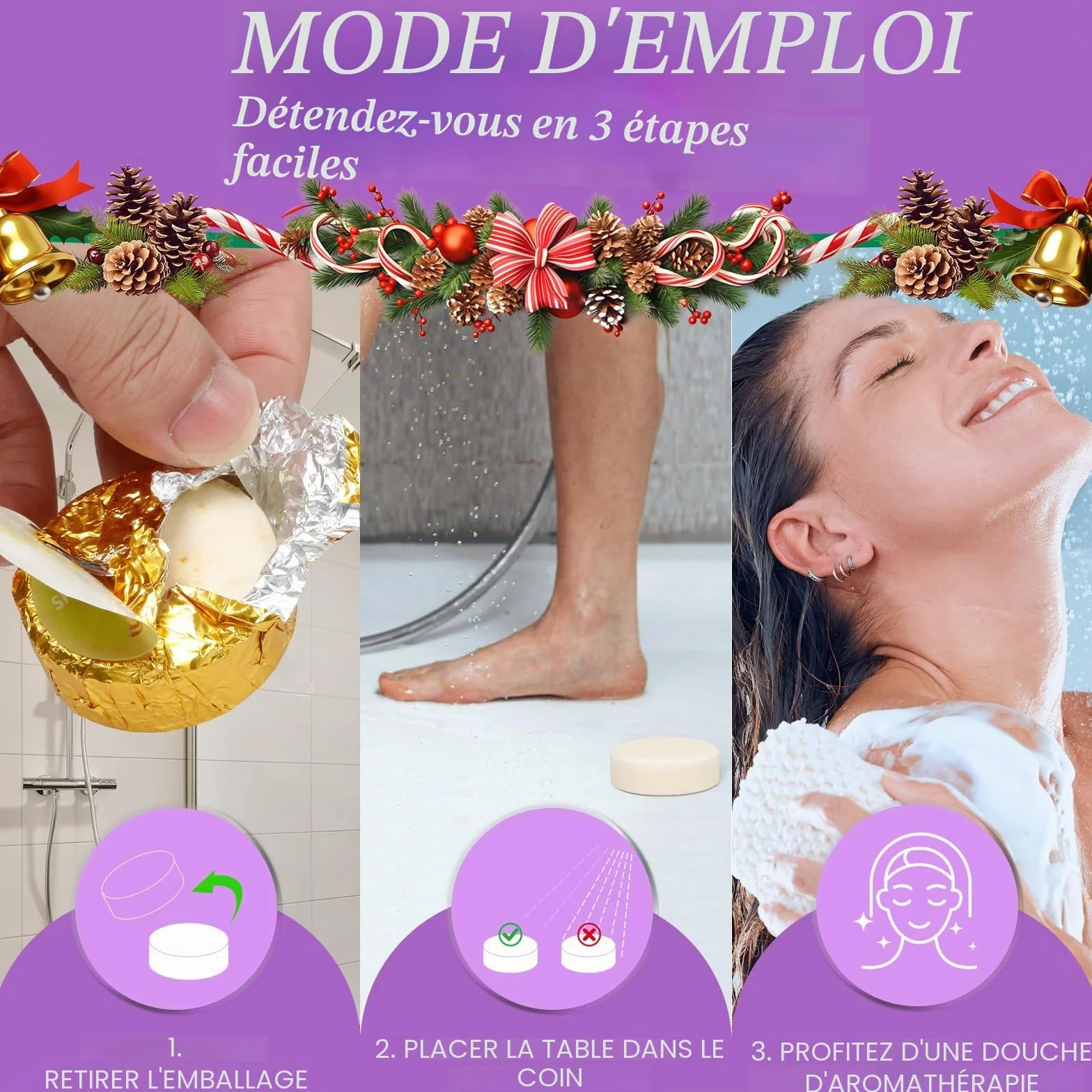 Calendrier de l'Avent 2025 Bombe de Douche Boules de Bain pour Enfant Femme Homme