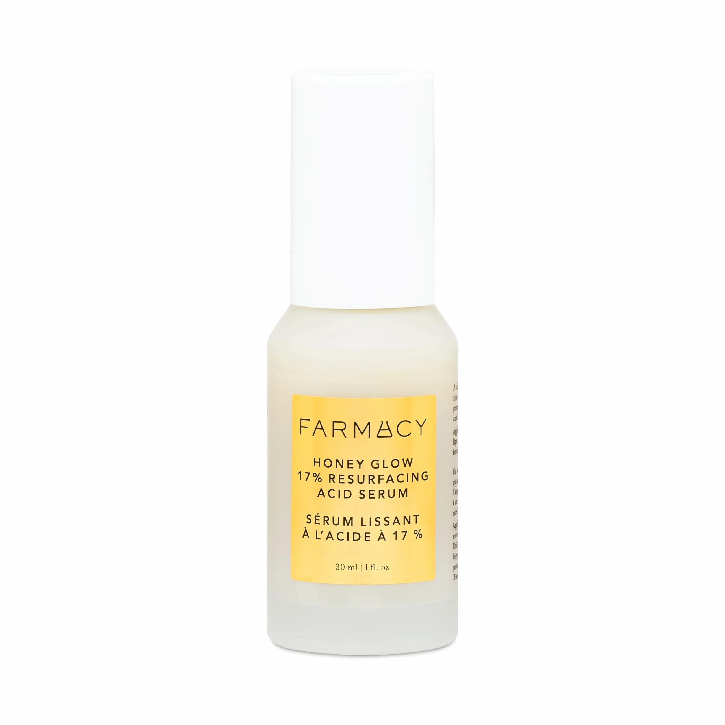 Farmacy Honey Glow - Sérum de nuit resurfaçant 17% AHA & BHA - Sérum visage à l’acide hyaluronique - Réduit l’apparence des ridules et des pores (30 ml)