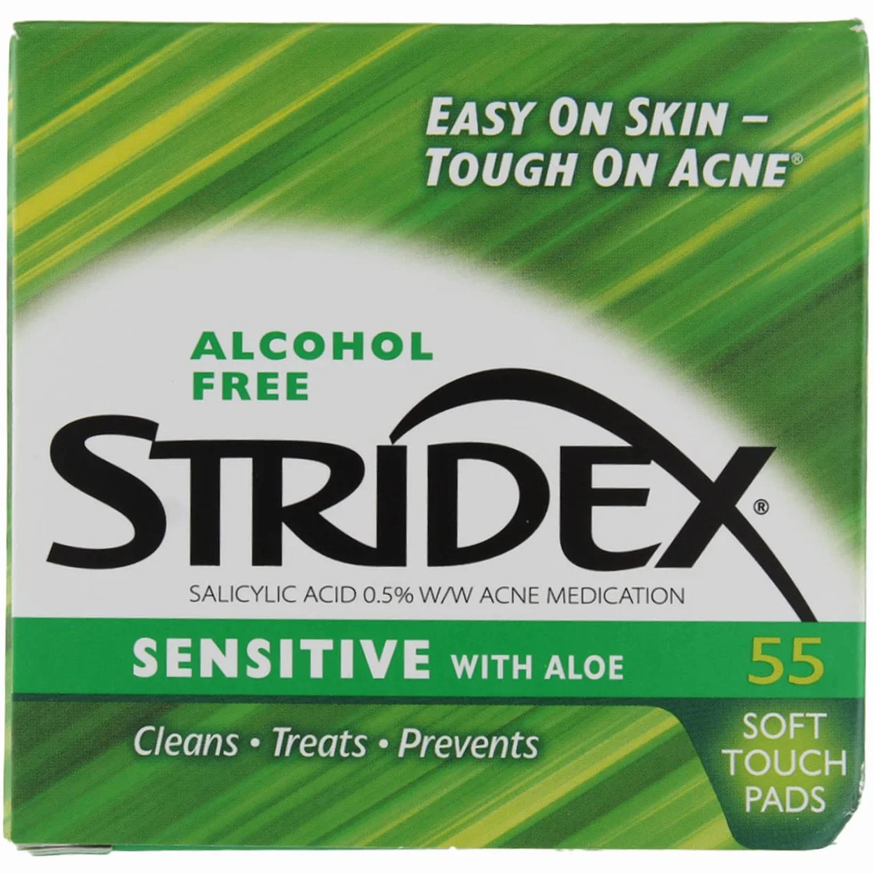 Stri-Dex - Stridex Soins Quotidiens Acné Pads Avec Aloe -- Peau Sensible 55 Ct.