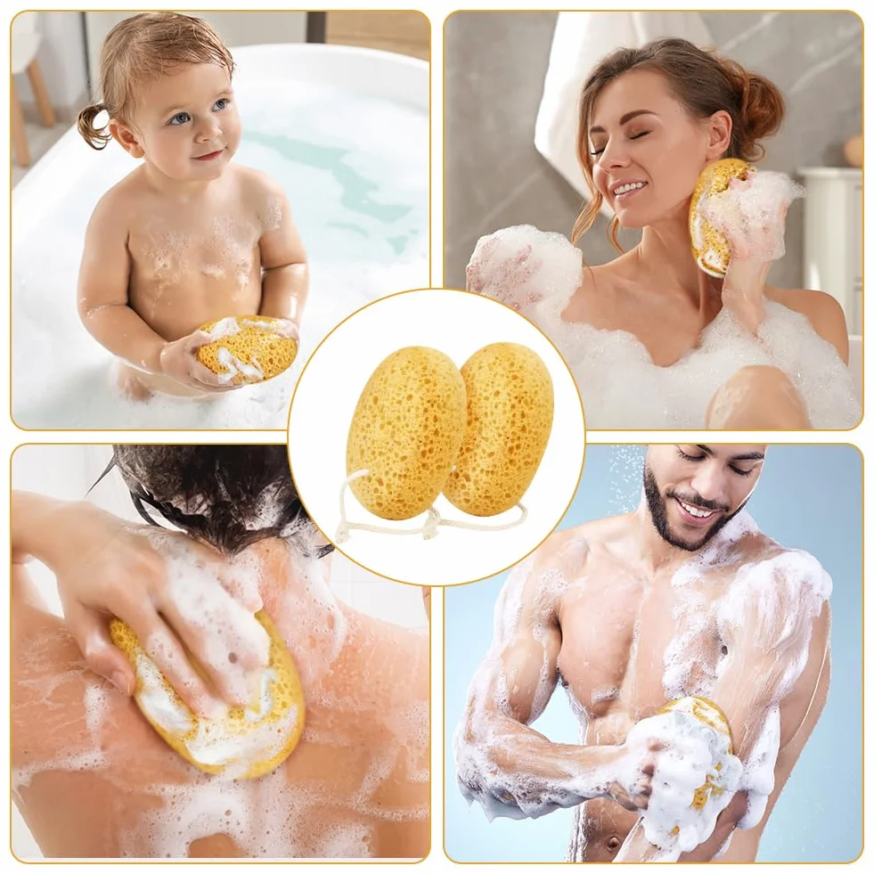 Flintronic Éponge de Bain Nid d'abeille Exfoliante Mousse Dense Grande Taille