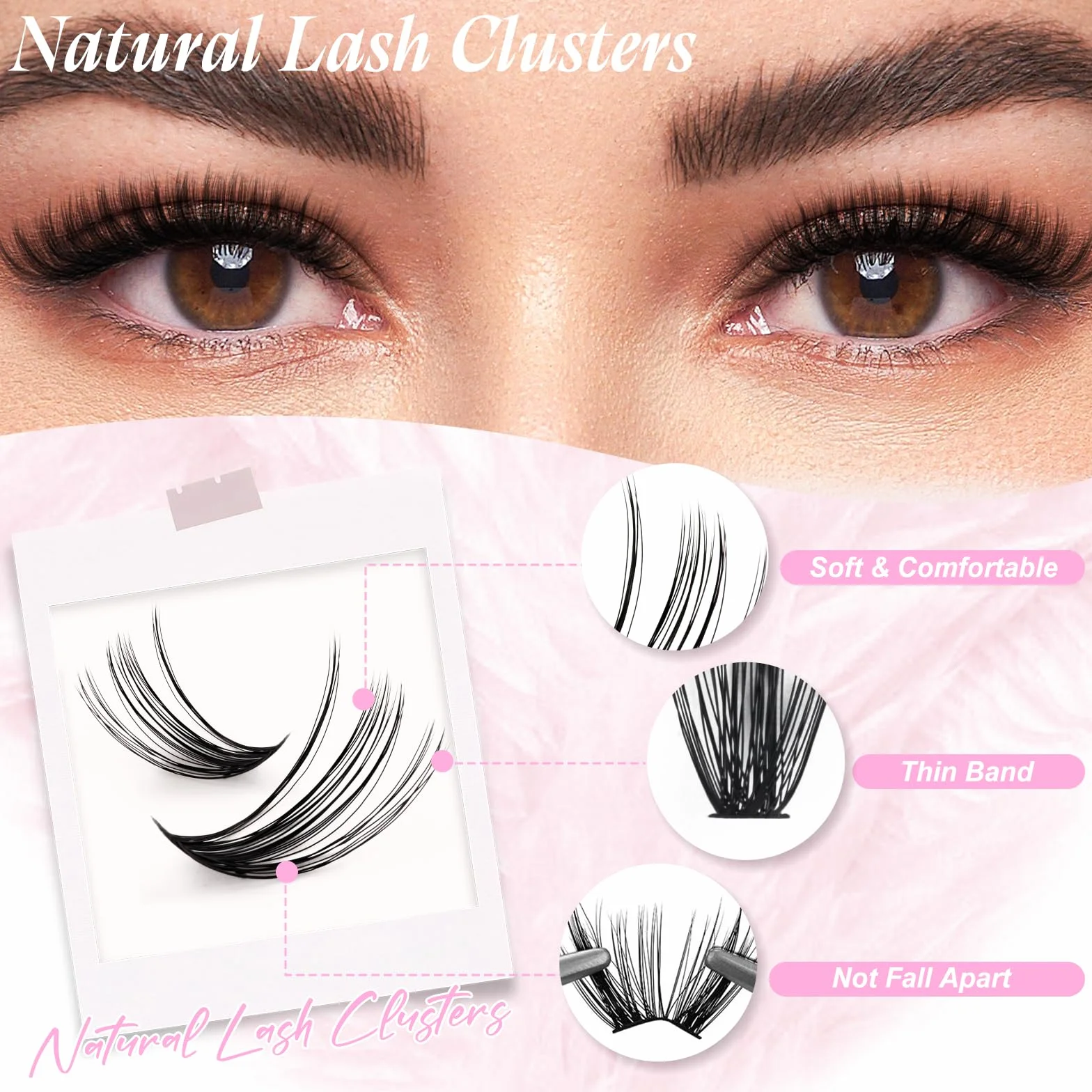 FADLASH Kit Extension Cils Bouquet 10D 20D 280pcs Faux Cils Individuel 8-16mm C Curl, Bond and Seal, Remover Gel, Pince à Lashes, Cluster Lashes Kit DIY