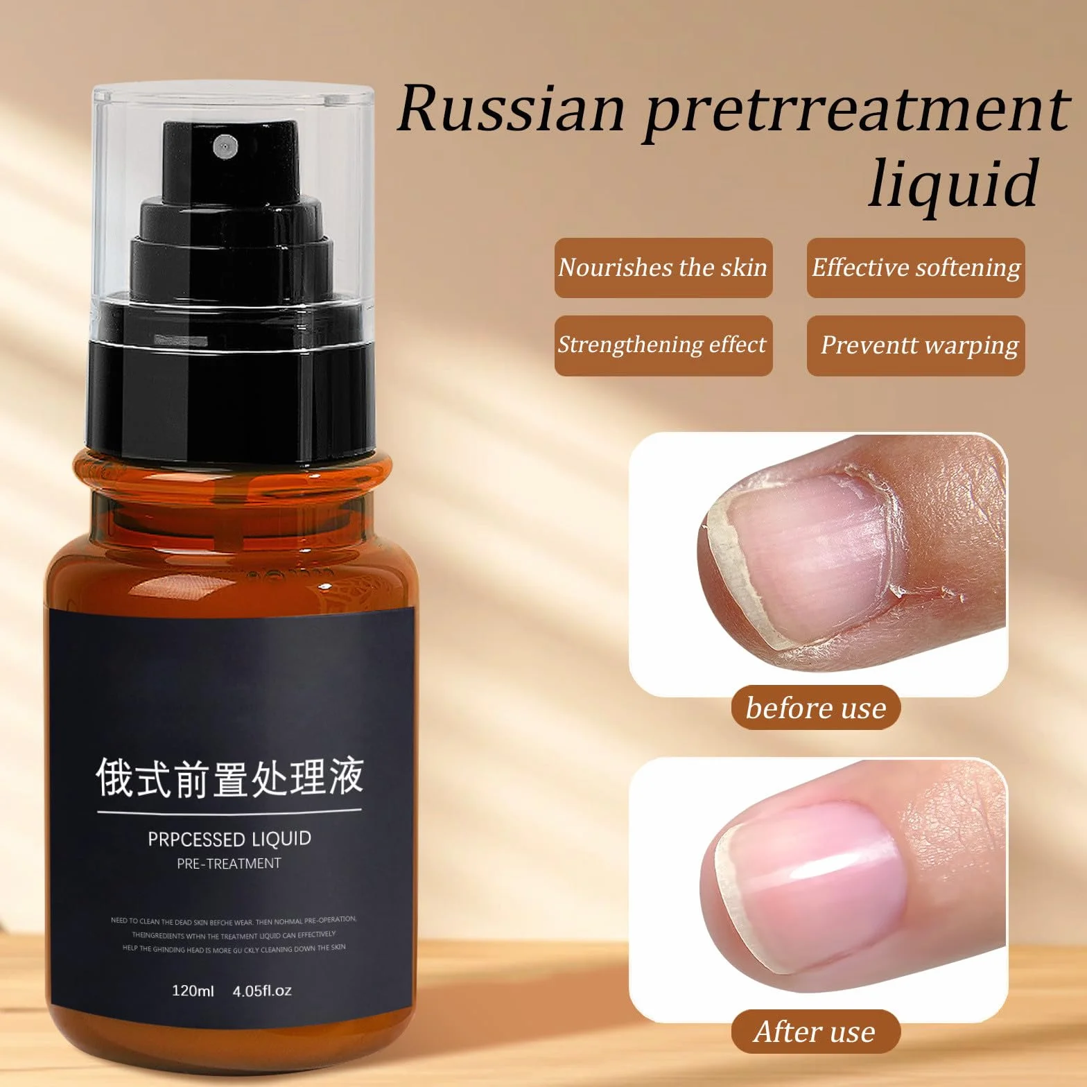 Dissolvant de cuticule prétraitement adoucissant peaux mortes pédicure liquide