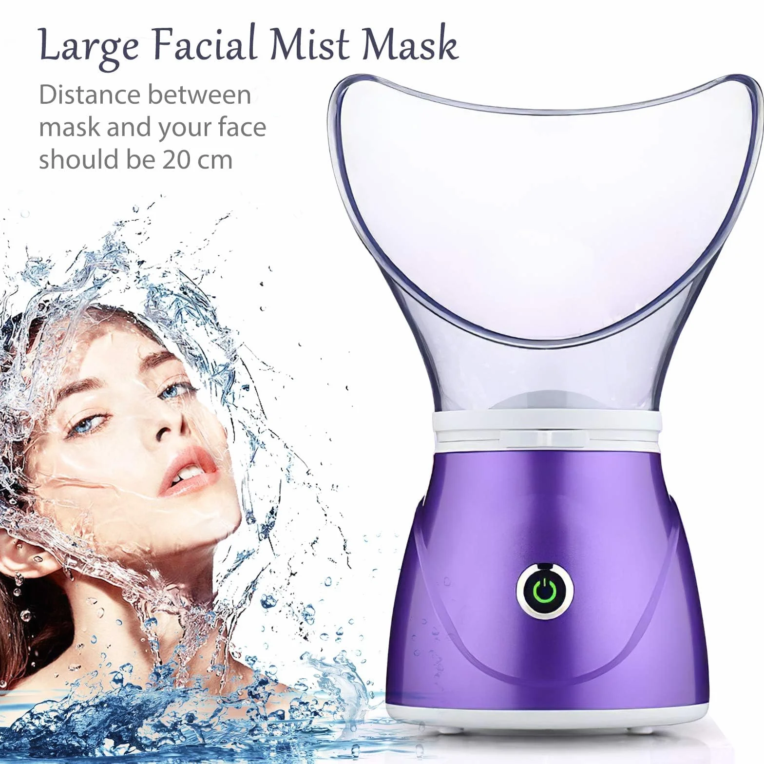 Apstour FS 60 Purple Sauna facial, vaporisateur facial pour les soins cosmétiques du visage, ouvre les pores et hydrate, vapeur bienfaisante, convient aussi pour l'aromathérapie et l'inhalation