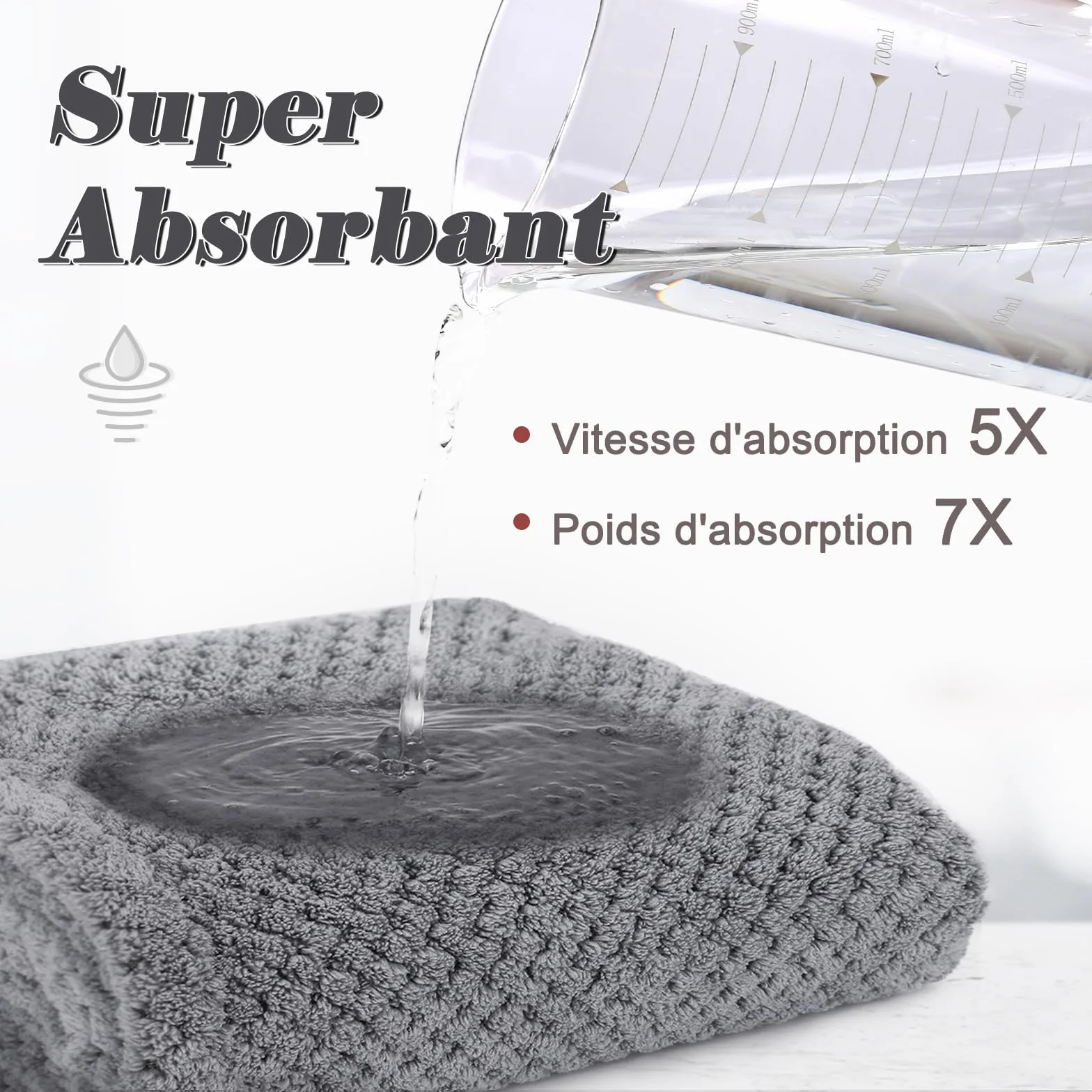 FREATECH Lot de 3 Serviettes en Microfibre pour Cheveux, Turban Anti-frisottis, Super Absorbantes