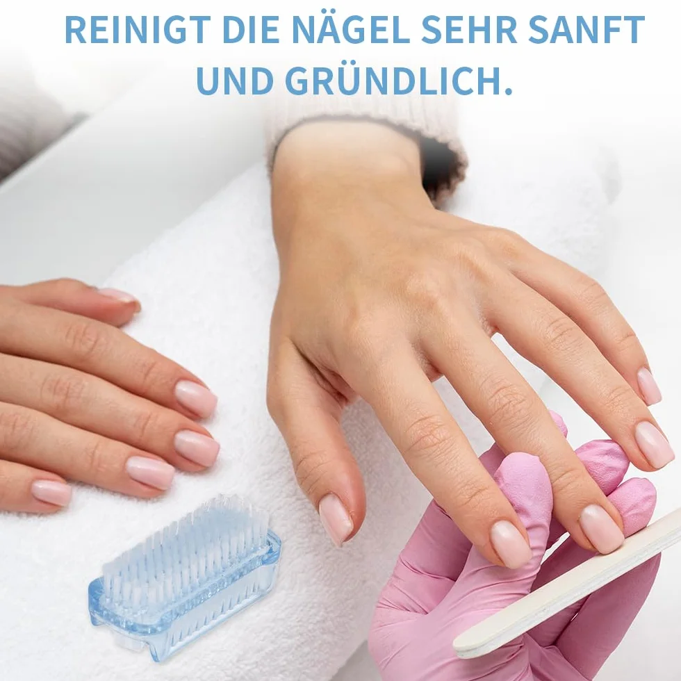 Lot de 3 brosses à ongles robustes double face transparente exfoliante pour nettoyage des mains, pieds