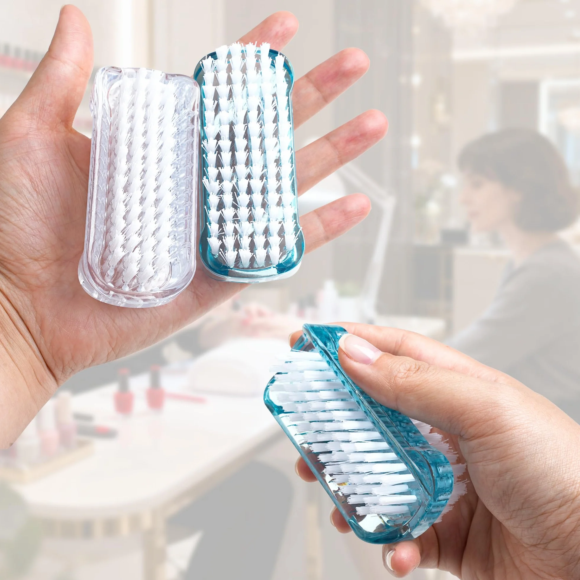 Lot de 4 Brosse à Ongles Double Face, Brosse Ongle en Plastique pour Nettoyage des Mains