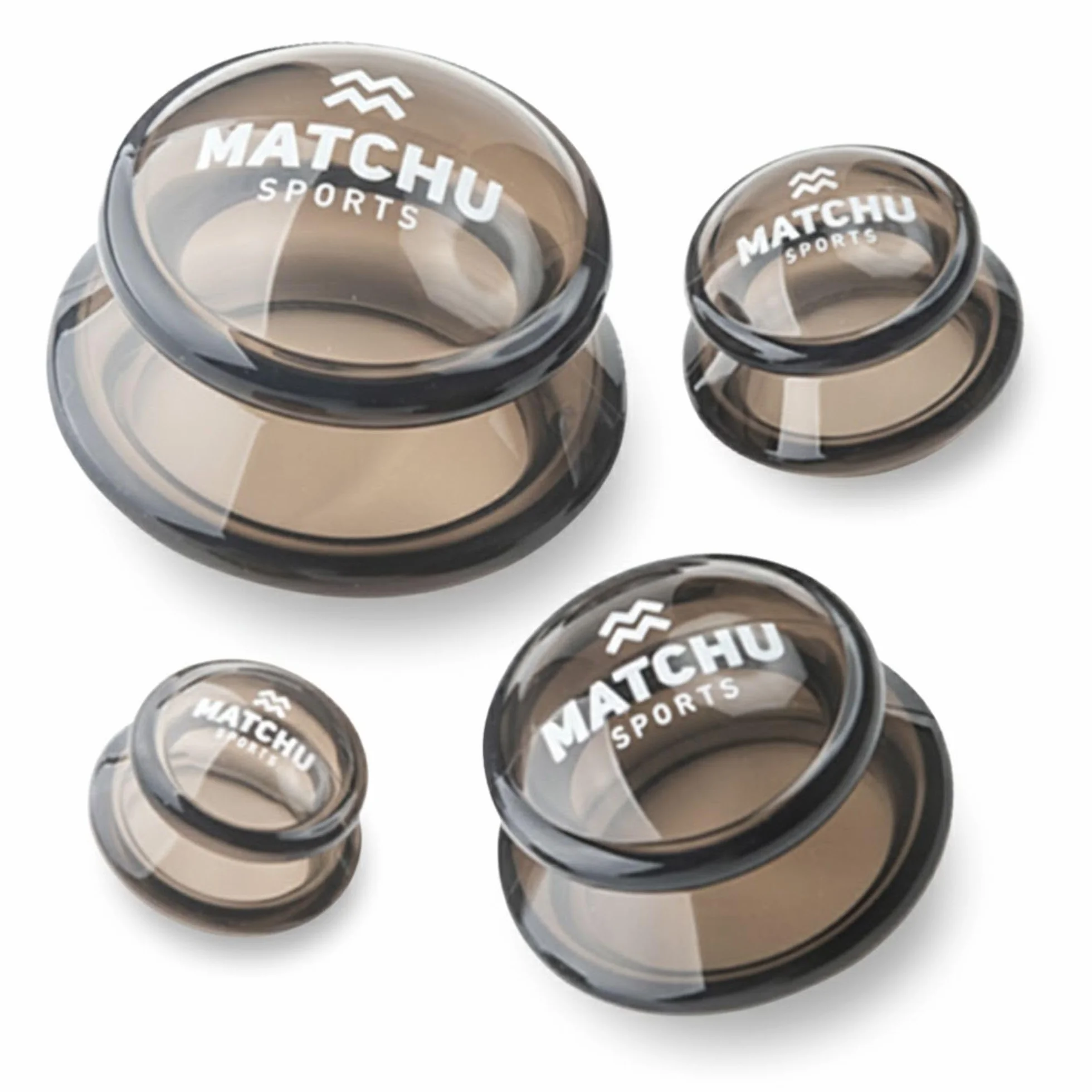 MATCHU – Lot De 4 Ventouses En Silicone – Ventouses Anticellulite Corps Entier – Massage Par Aspiration – Durable, Facile À Nettoyer, Anti-Âge – Gris Foncé