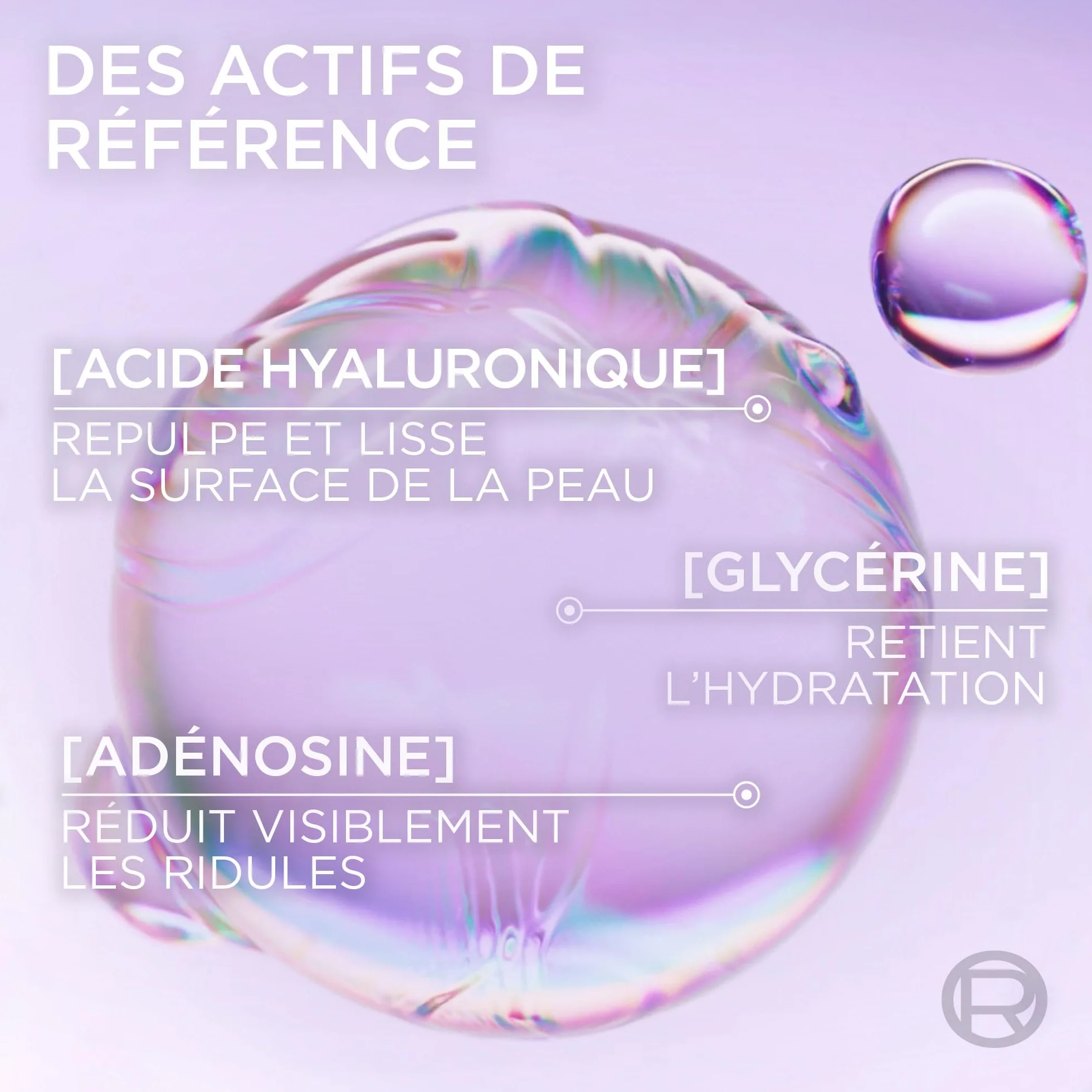 L'Oréal Paris Revitalift Filler Glass Skin Masque Visage Hydrogel Éclat Hydratation Intense Acide Hyaluronique Lot de 4