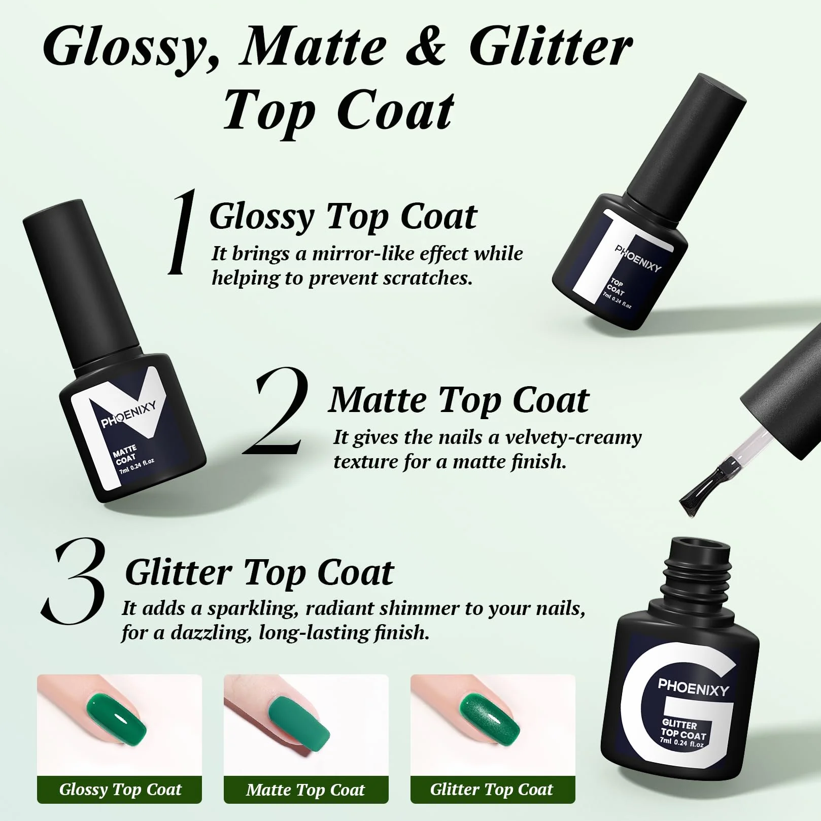 Kit Vernis Semi Permanent 36 Couleurs avec Lampe UV LED 48W Base Top Coat Brillant Mat Glitter Outils Nail Art