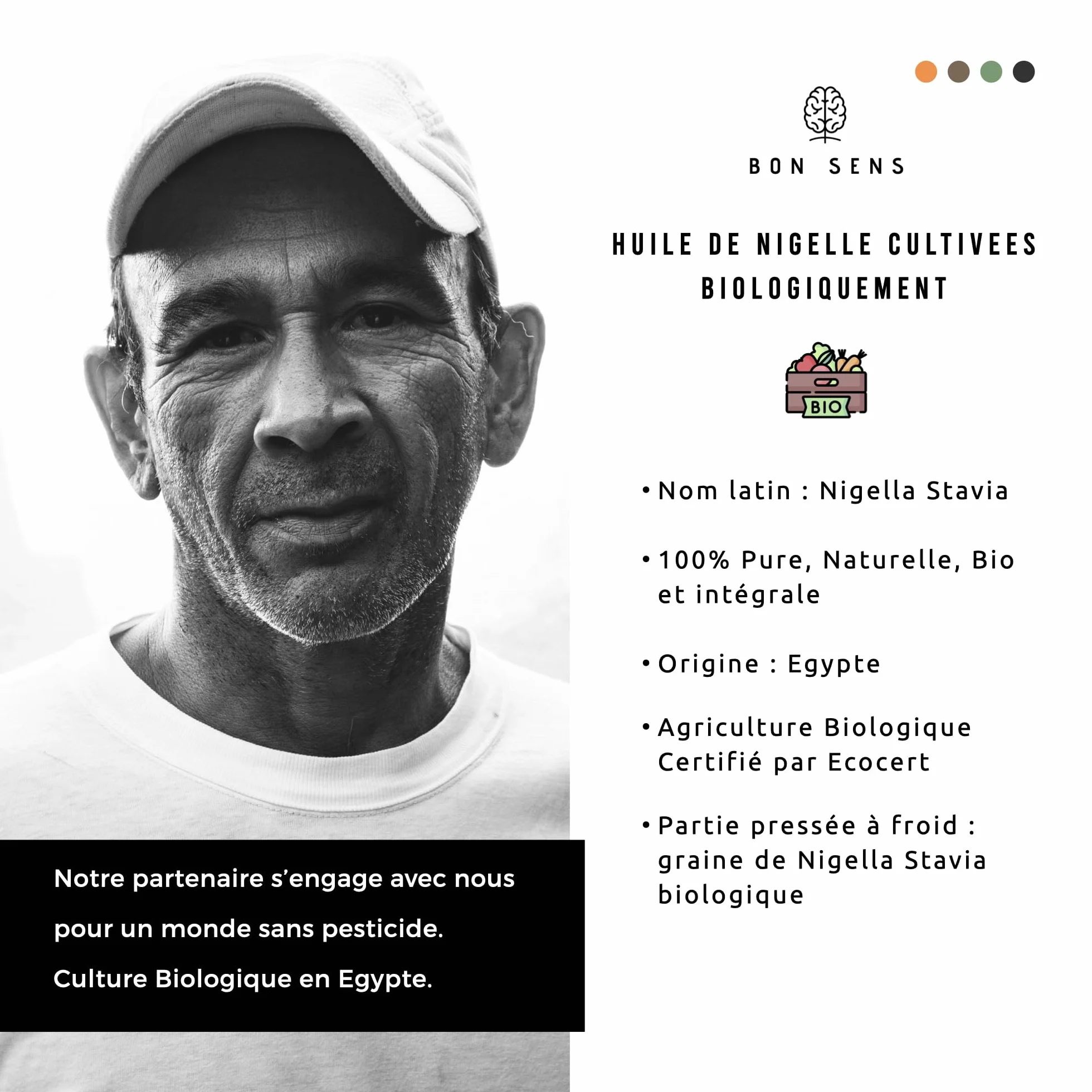 Huile de Nigelle BIO Pressée à froid Cumin noir 100% Naturelle 50ml