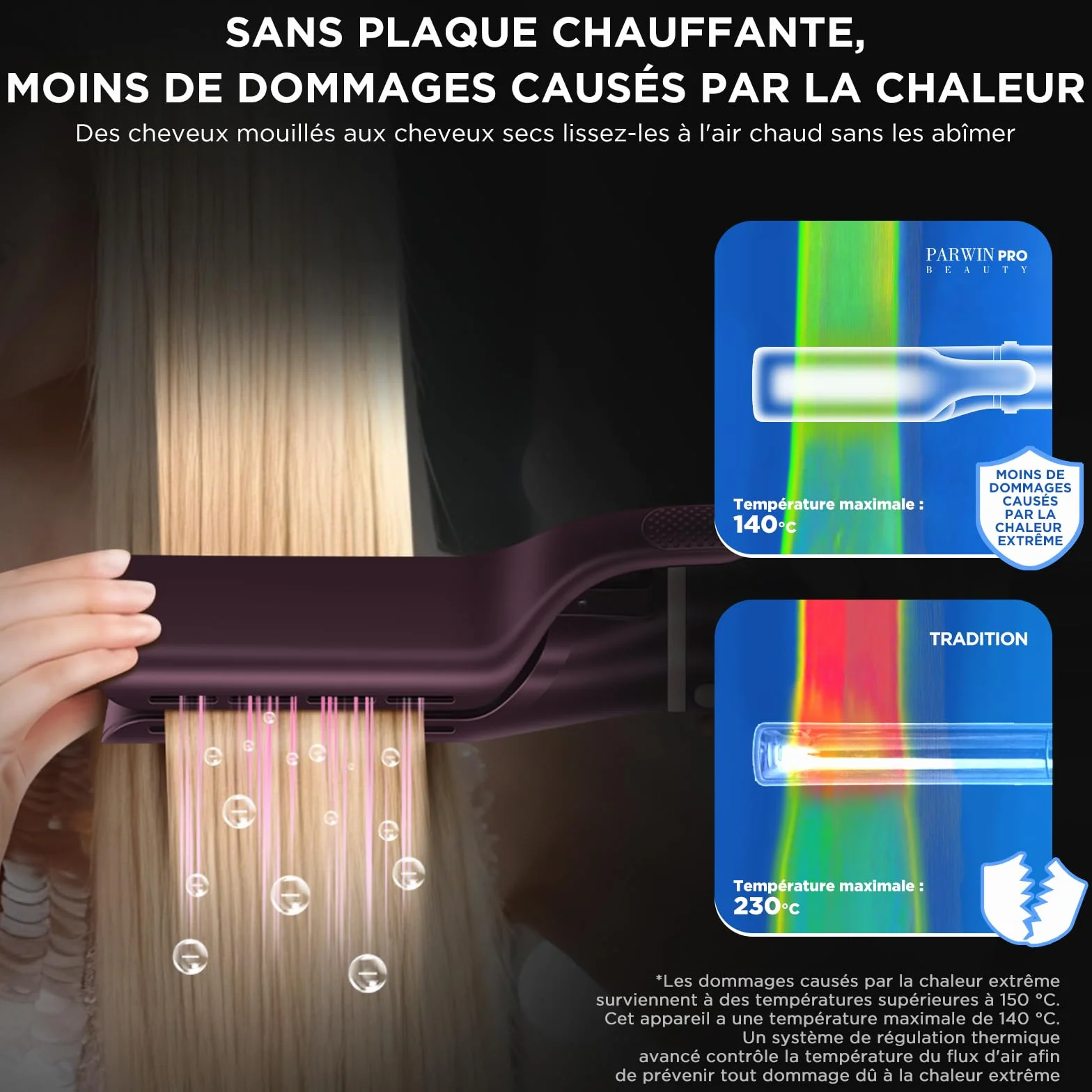 PARWIN PRO BEAUTY MaxAIR 2.0 Air styler 7 en 1 fer à friser automatique double tension 110,000 RPM Jasper Plum