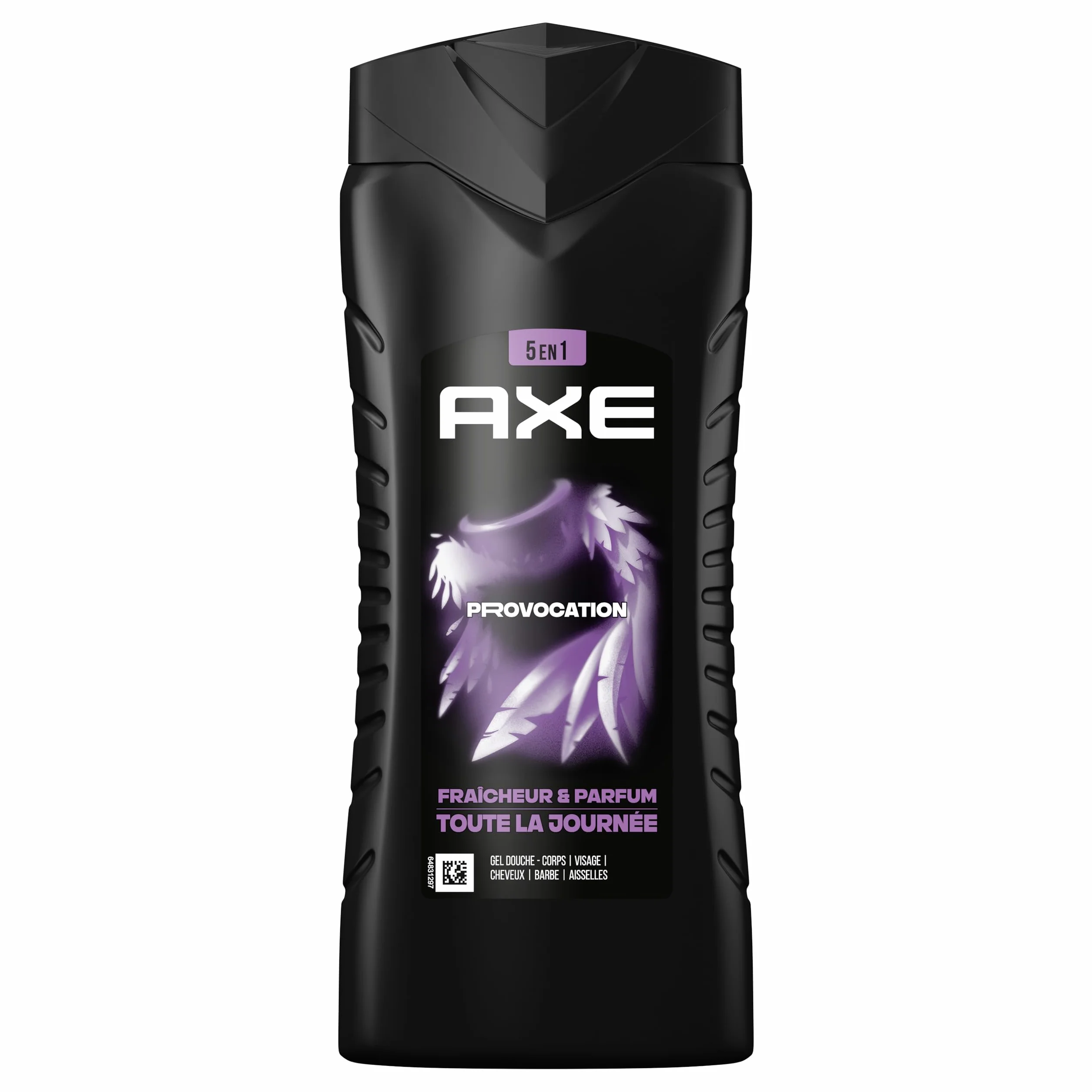 AXE Gel Douche Homme 5en1 Provocation 400ml Parfum noix de coco et poivre noir 24h Hydratant