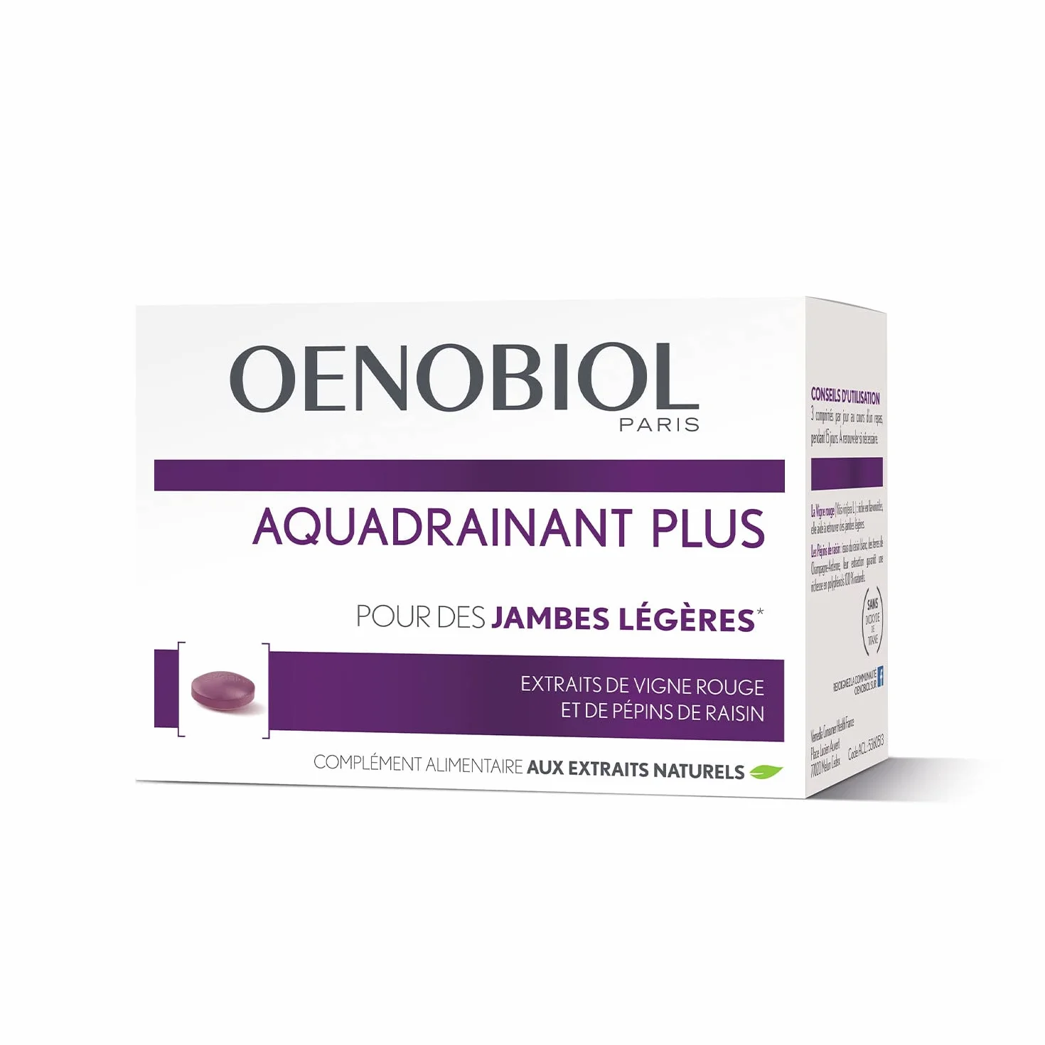 OENOBIOL Aquadrainant Plus Complément Alimentaire Minceur Jambes Légères 45 Comprimés Programme 15 Jours