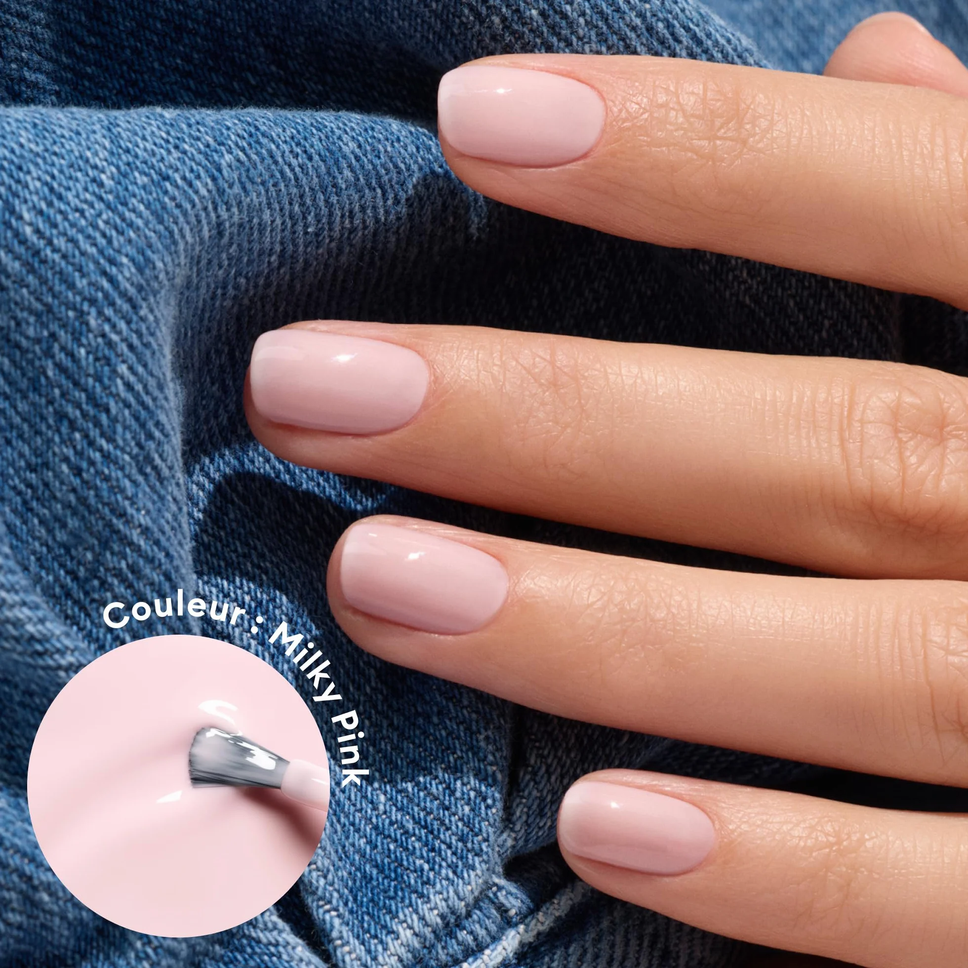 Manucurist Vernis Semi Permanent Rose Laiteux Green Flash Milky Pink 15 ml 12-Free Bio Sourcé