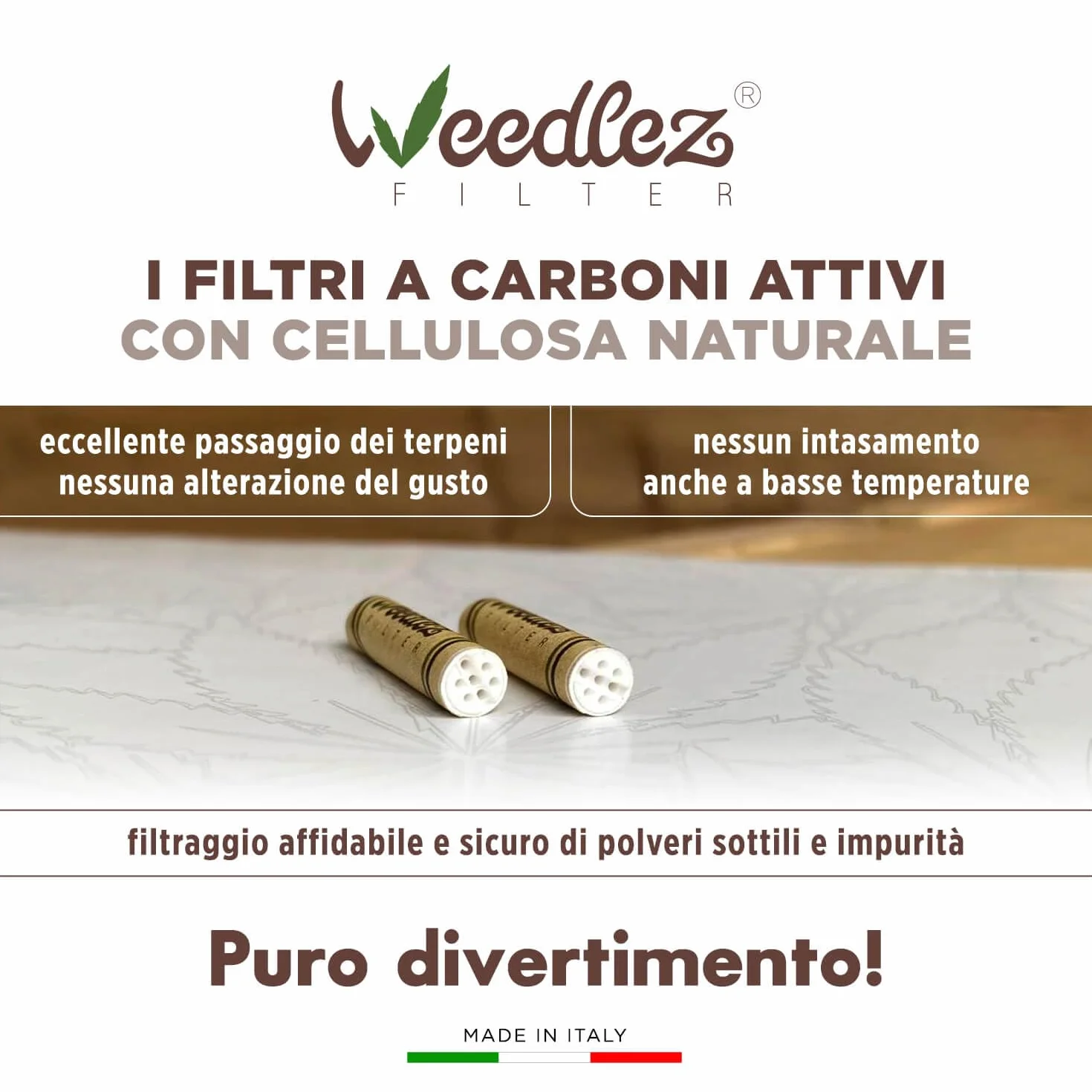 Filtres à charbon actif et cellulose naturelle Mister Canapa, lot de 250 pièces, diamètre 5 mm