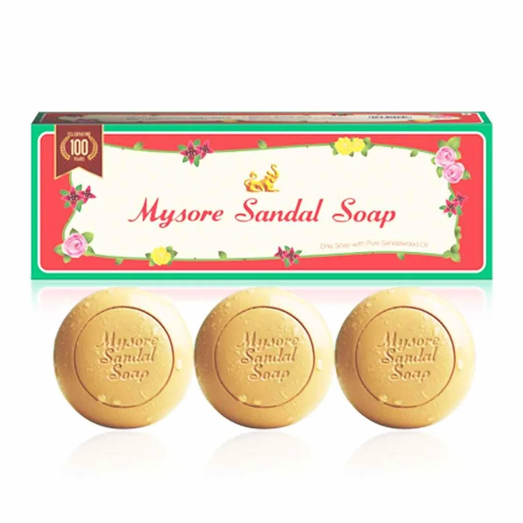 Mysore Sandal Savon au Bois de santal Huile ayurvédique 3 x 150 g Lot de cadeau