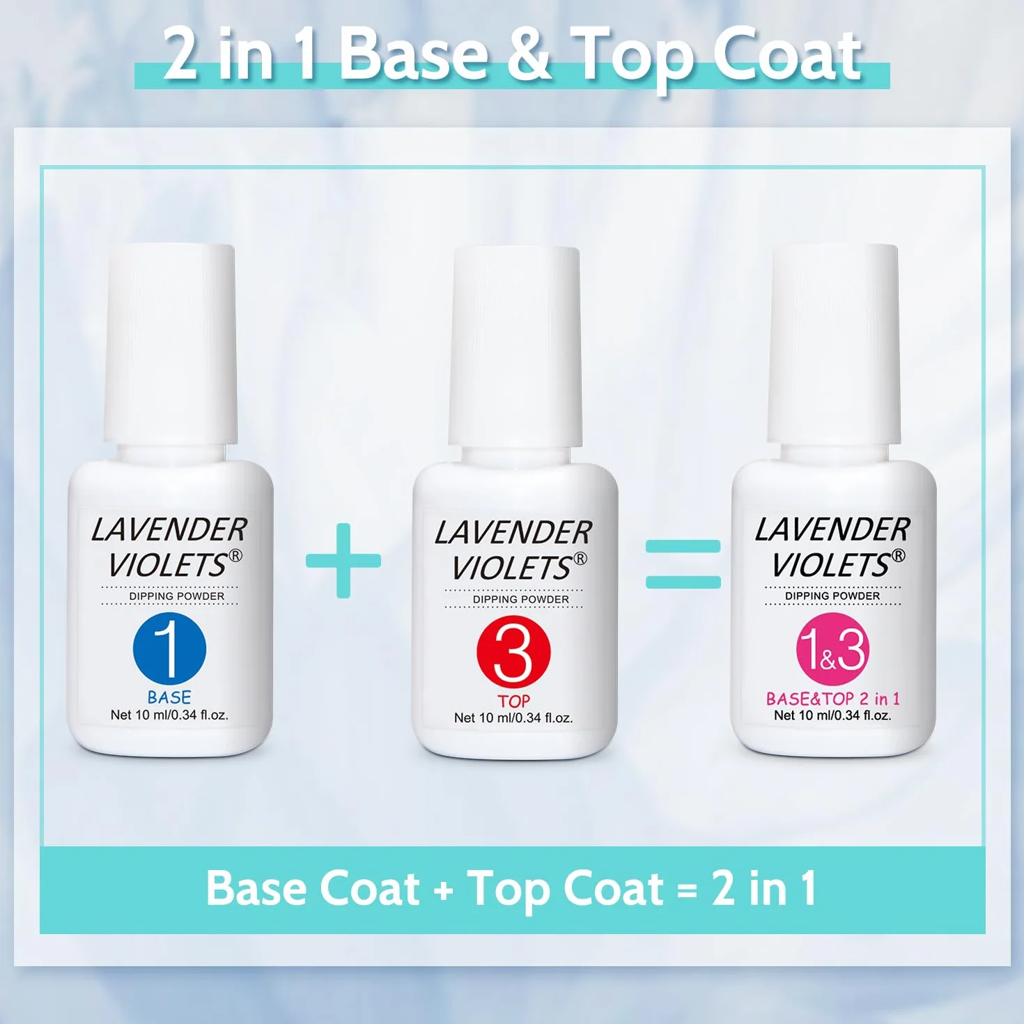 Lavender Violets 6 Couleurs Acrylique Trempage Poudre French Nail Manucure Base Activateur Vernis Finition Brosse Lime