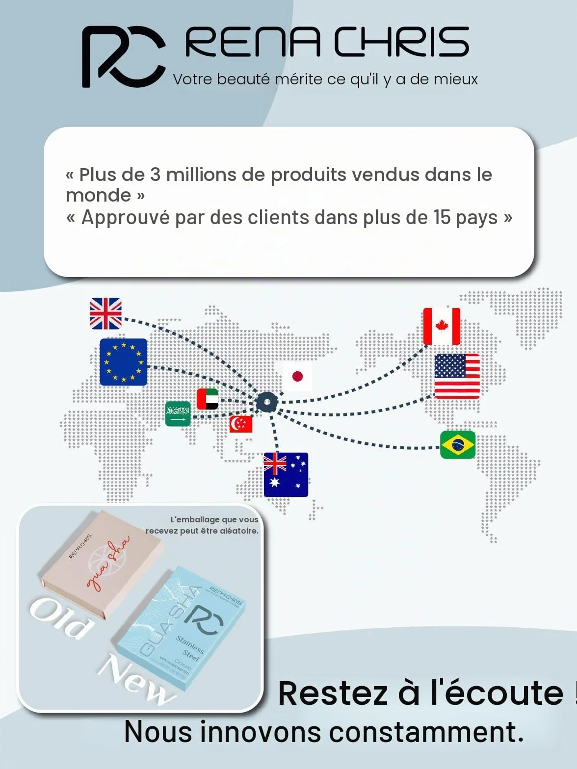 Rena Chris Gua Sha Visage Acier Inoxydable pour Sculpter la Ligne de la Mâchoire et Réduire les Poches