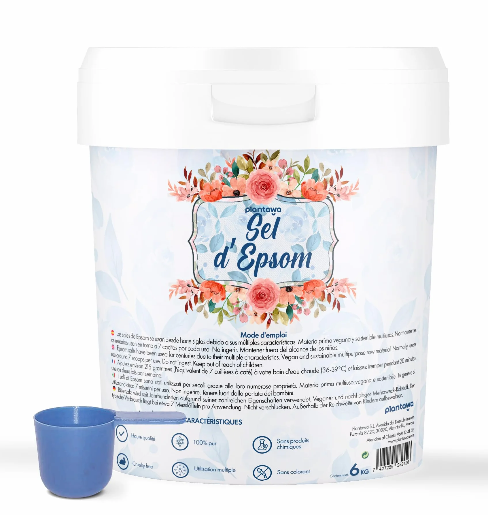 Sel d'Epsom 6KG Magnésium Pur Aromathérapie Relaxante Réparateur Moussant 100% Naturel Bien-être Sommeil Réparateur