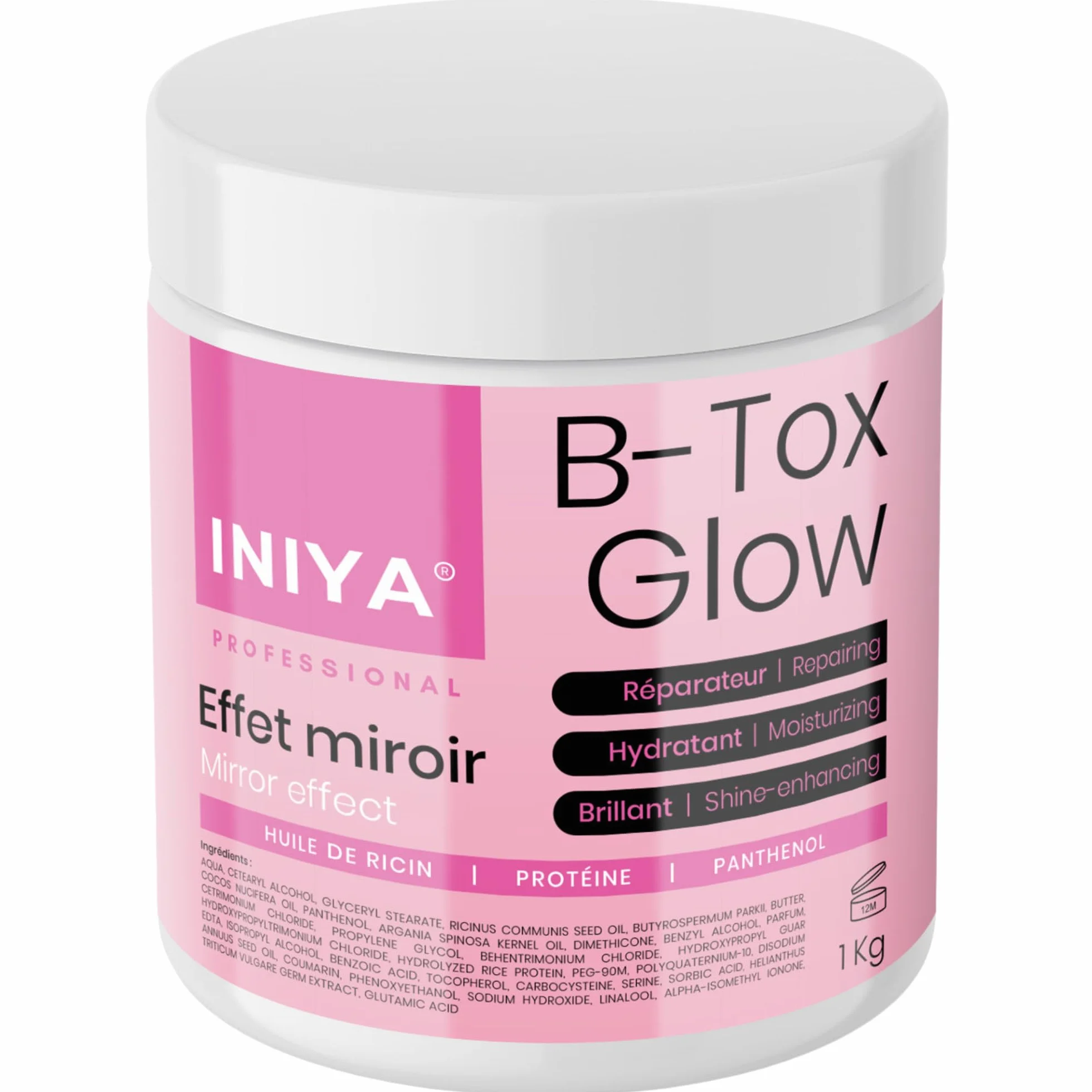B-Tox Capillaire Sans Formol 1kg | Huile de Ricin, Protéine & Panthenol | Effet Miroir Réparation Hydratation