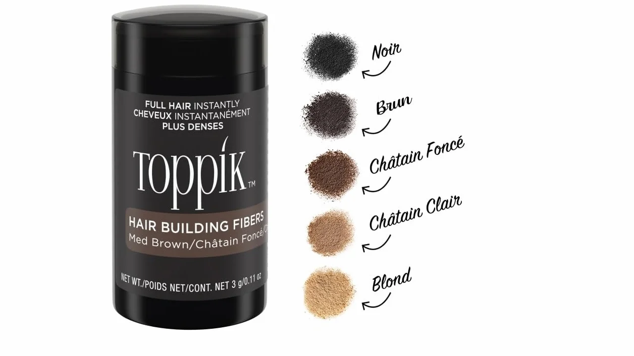 TOPPIK Fibres Capillaires Densifiantes Kératine Brun Cheveux Aspect Naturellement Epais