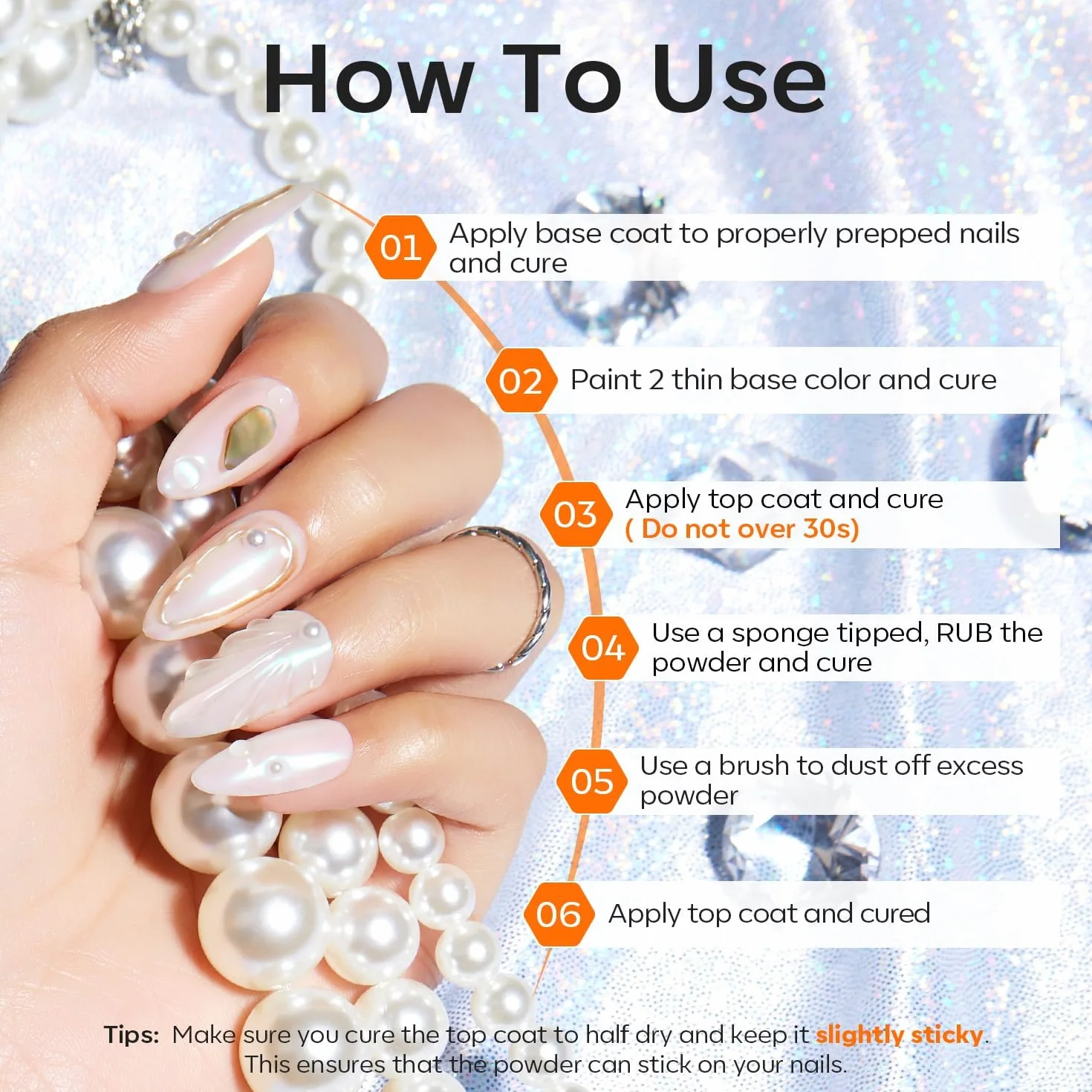 Modelones Lot de 13 poudres à ongles chromées - Poudre à paillettes pour ongles
