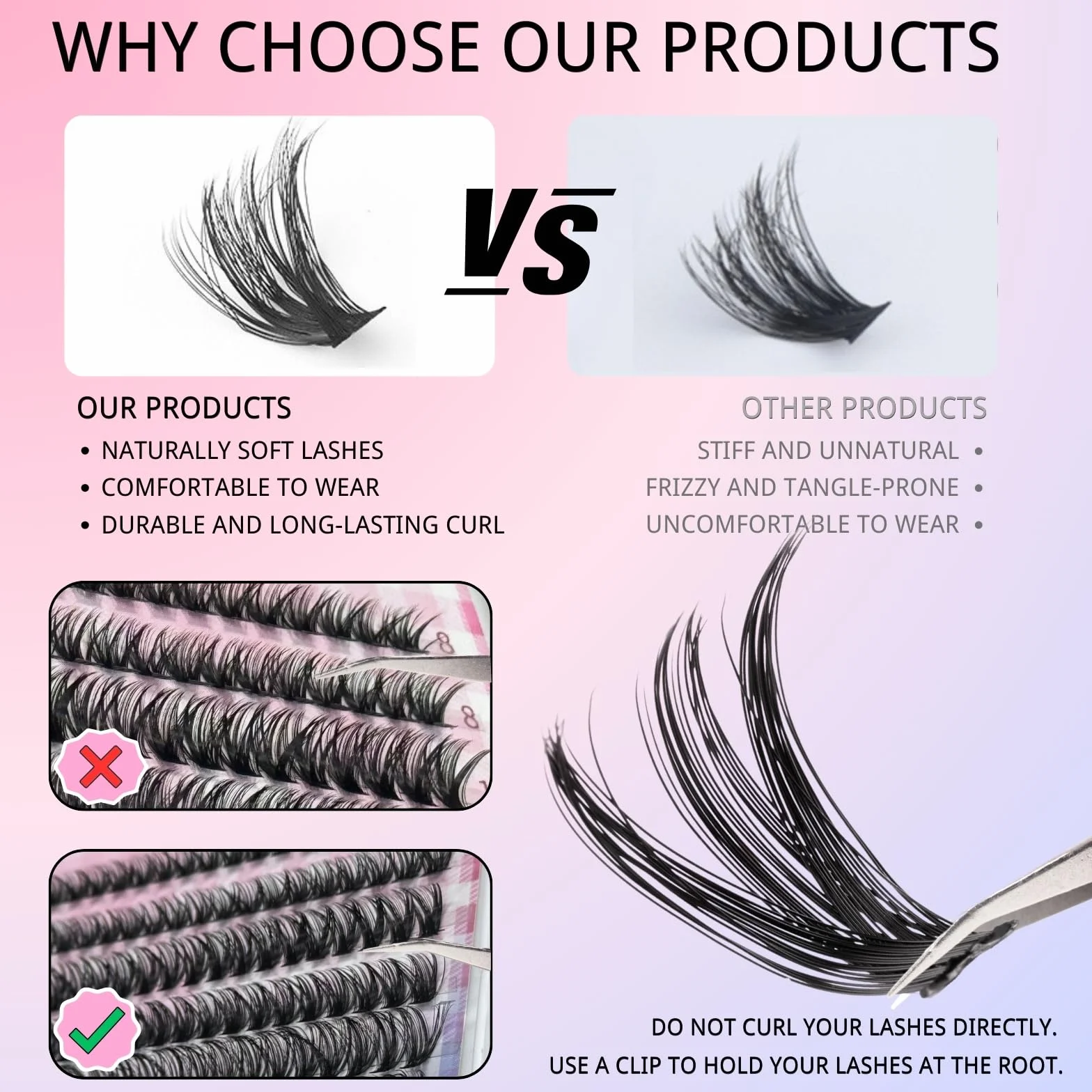 Faux Cils Kit Extension 640pcs 30D 40D 50D 60D Russian Volume D Curl 8-16mm Individual Lashes