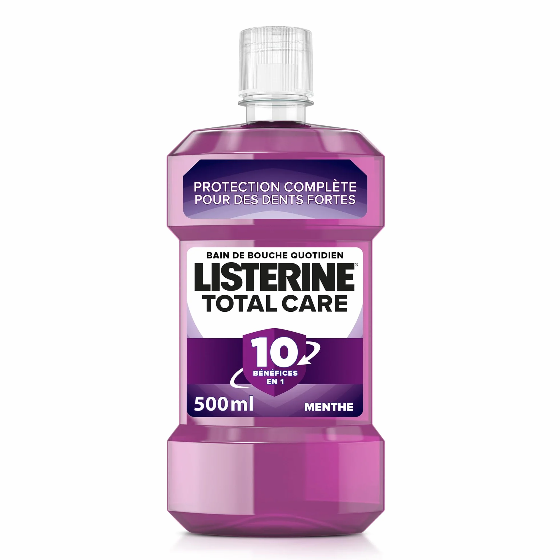 Listerine Bain de Bouche Quotidien Total Care 500 ml Protection Émail 10 Bénéfices en 1