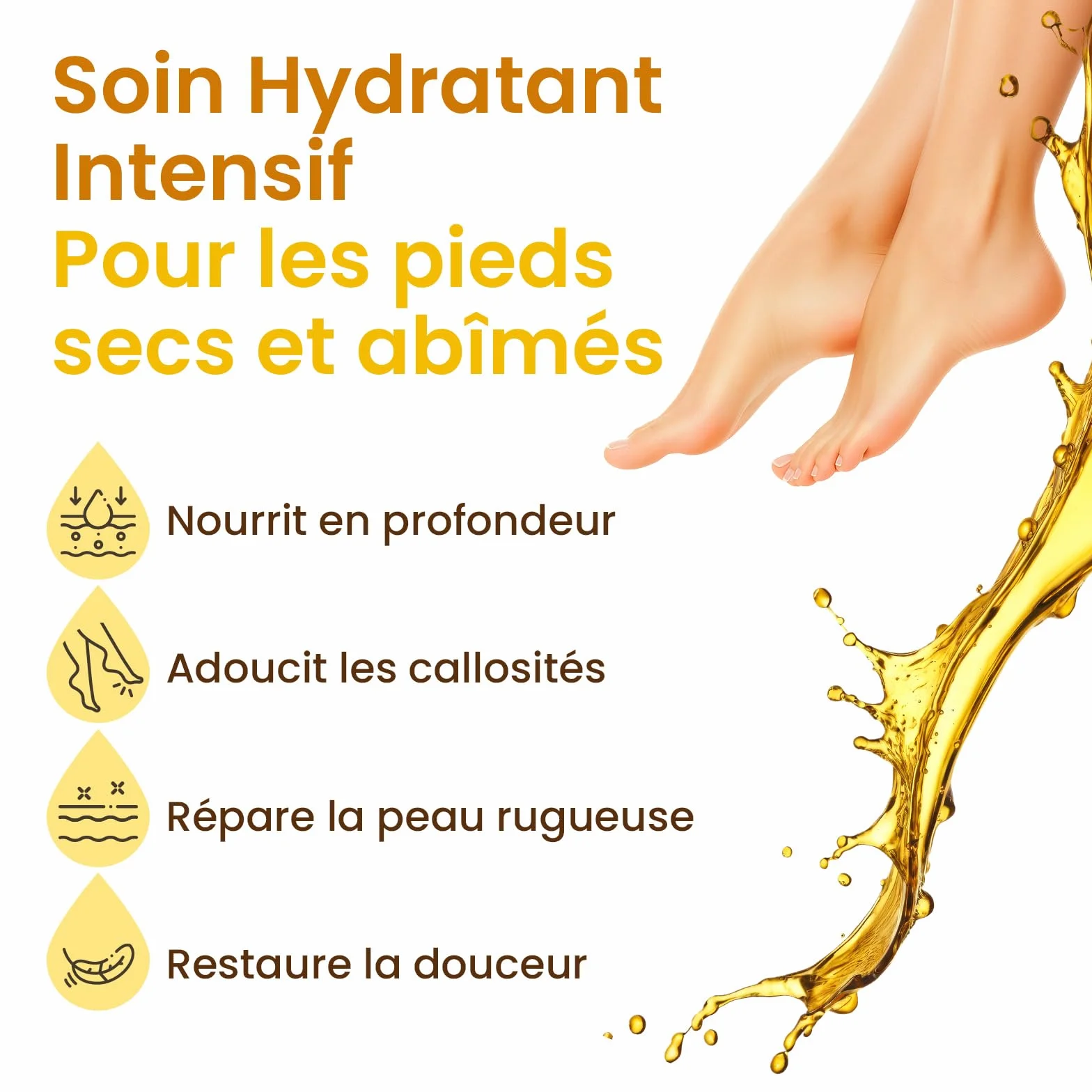 Masque Pied Hydratant au Beurre de Karité, Huile de Jojoba et Vitamine E pour Pieds Très Secs et Abîmés – 6 Paires